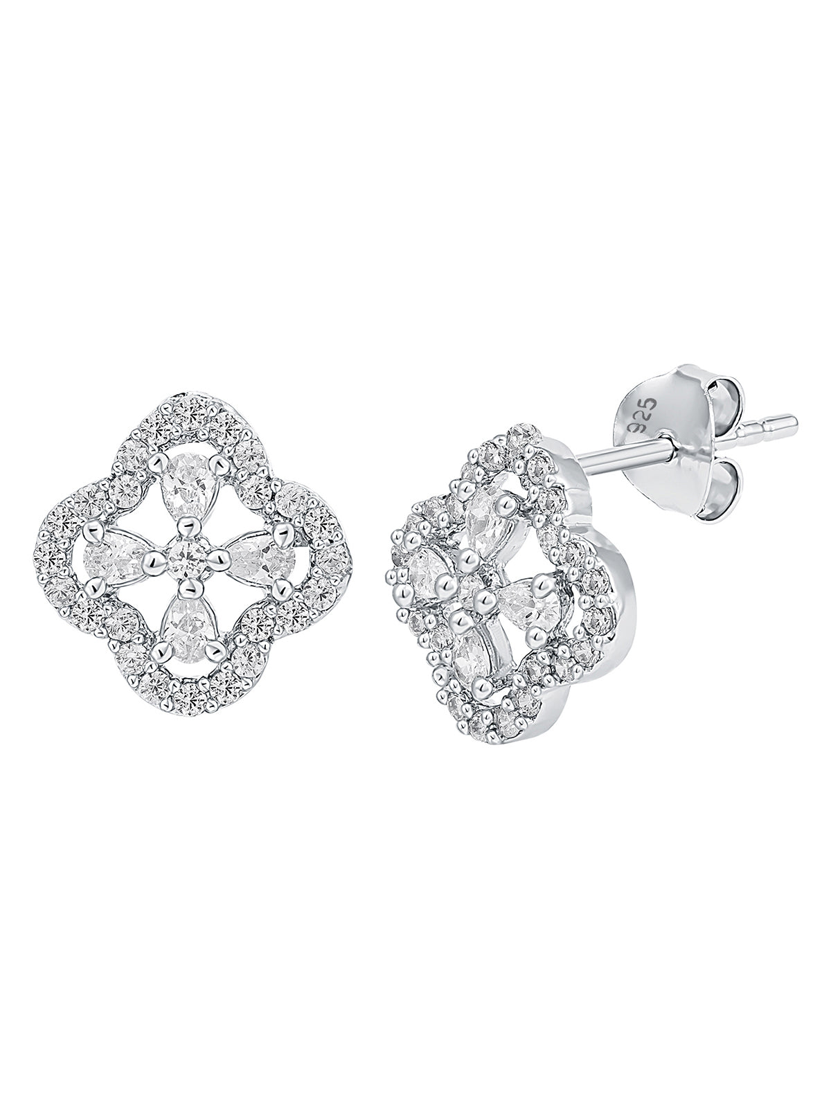 Pissara by Sukkhi Stunning 925 Sterling Silver Cubic Zirconia Earrings For Women And Girls|with Authenticity Certificate, 925 Stamp & 6 Months Warranty E104602