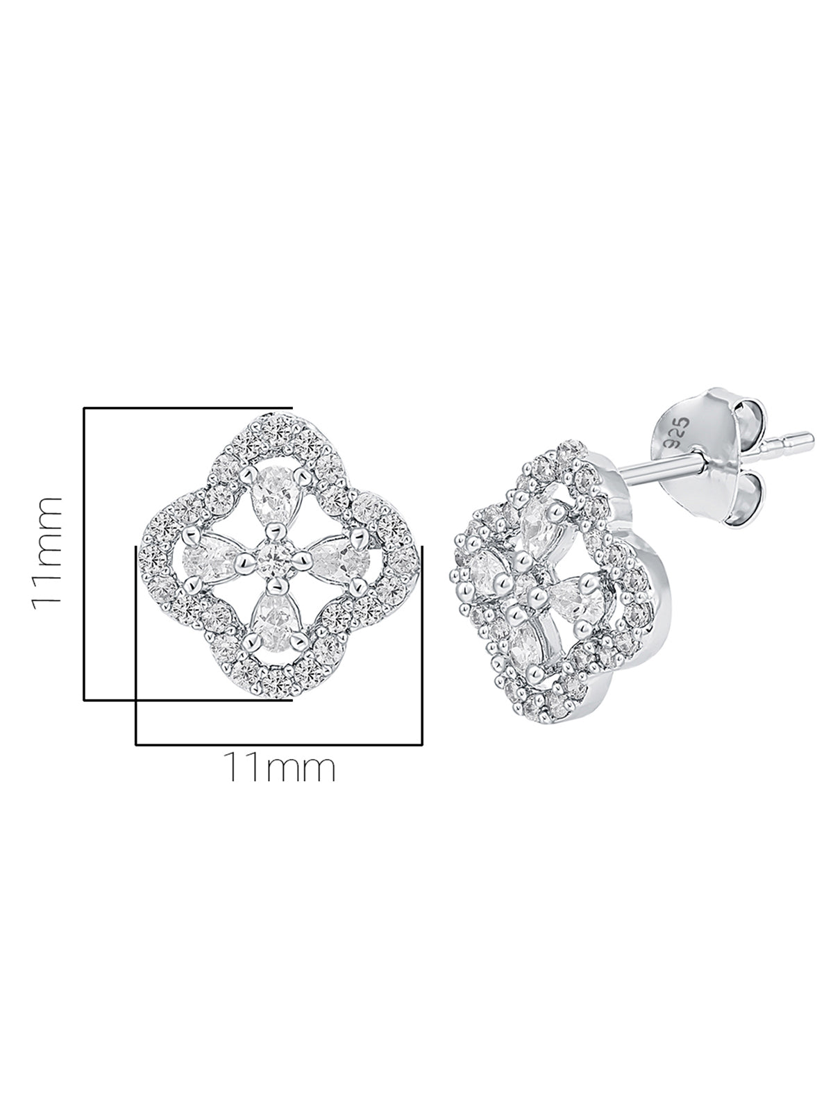 Pissara by Sukkhi Stunning 925 Sterling Silver Cubic Zirconia Earrings For Women And Girls|with Authenticity Certificate, 925 Stamp & 6 Months Warranty E104602