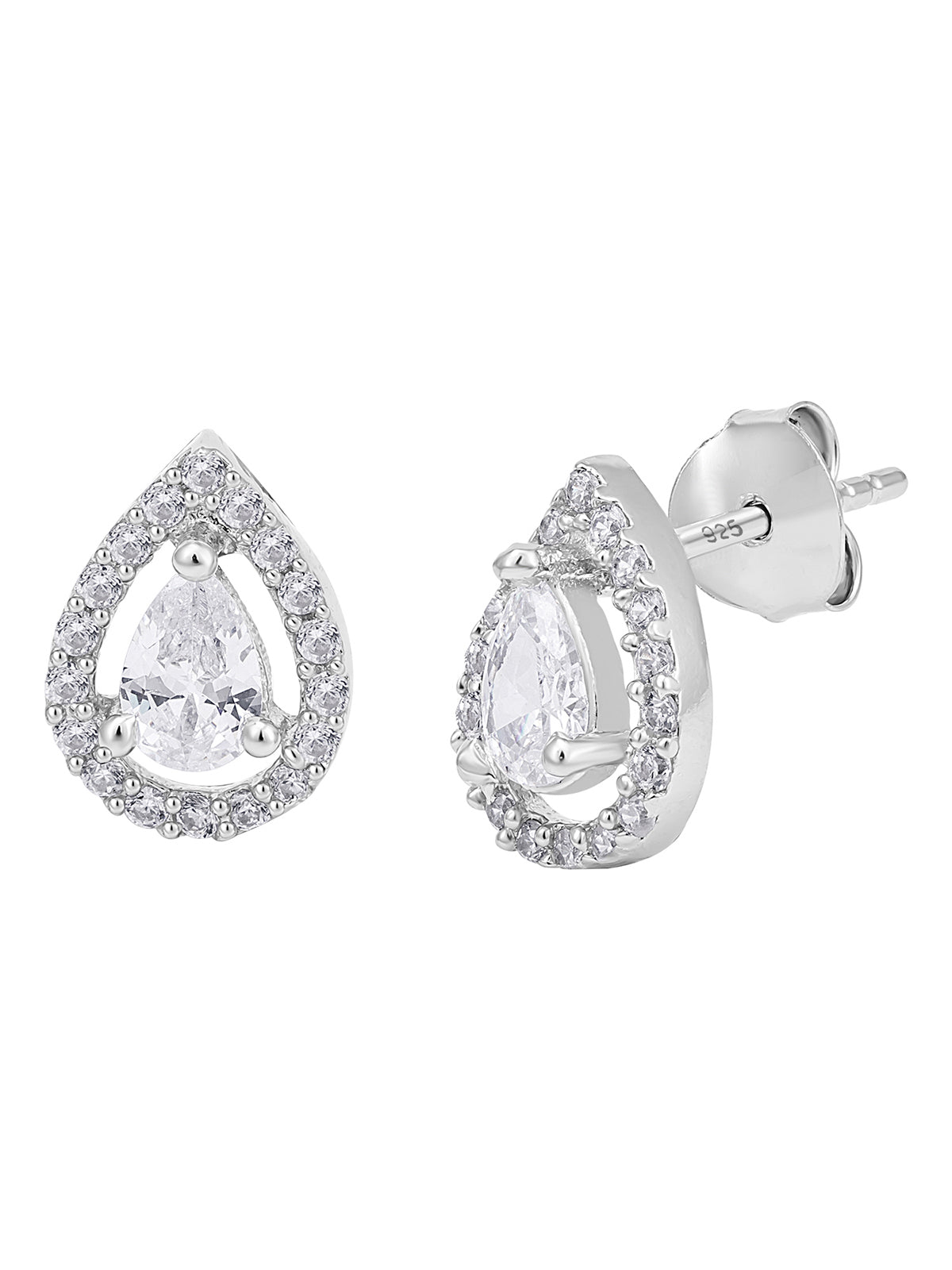 Pissara by Sukkhi Modern 925 Sterling Silver Cubic Zirconia Earrings For Women And Girls|with Authenticity Certificate, 925 Stamp & 6 Months Warranty E104606