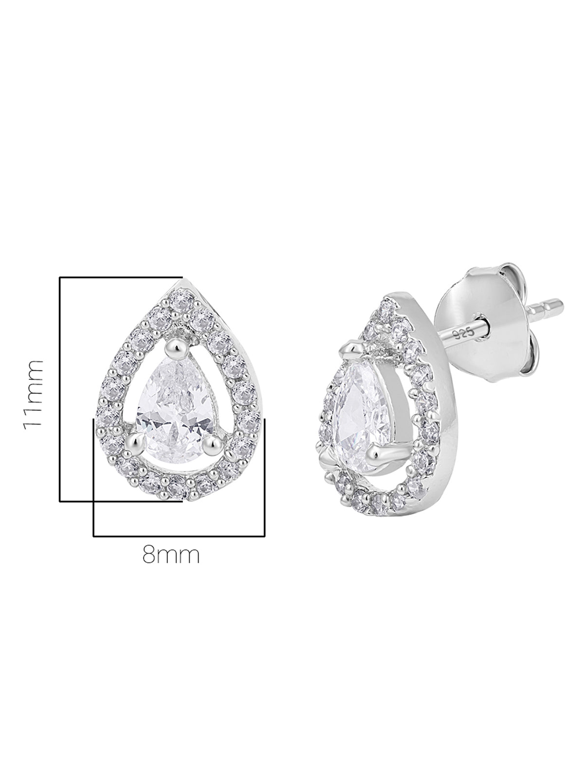 Pissara by Sukkhi Modern 925 Sterling Silver Cubic Zirconia Earrings For Women And Girls|with Authenticity Certificate, 925 Stamp & 6 Months Warranty E104606