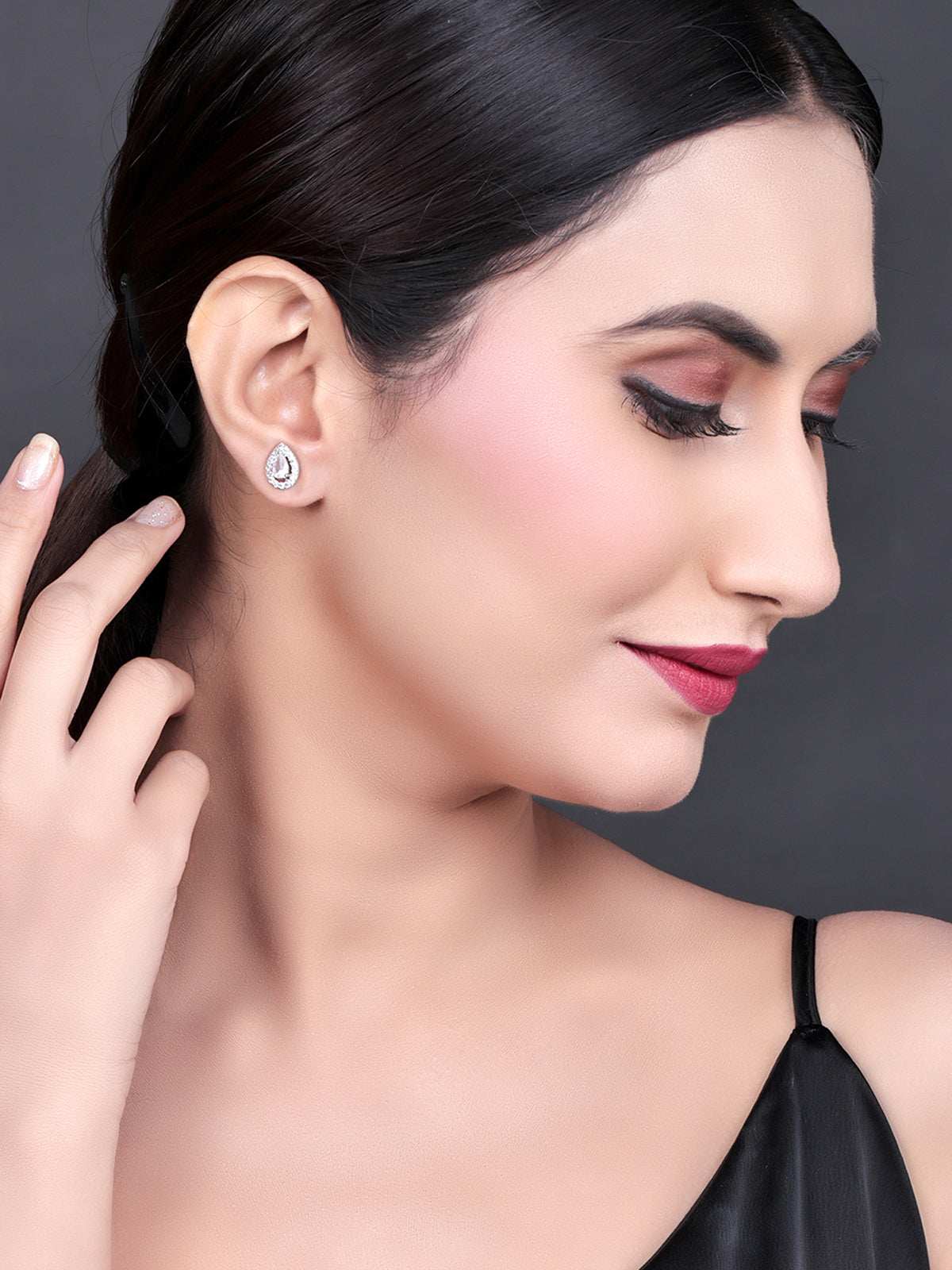 Pissara by Sukkhi Modern 925 Sterling Silver Cubic Zirconia Earrings For Women And Girls|with Authenticity Certificate, 925 Stamp & 6 Months Warranty E104606