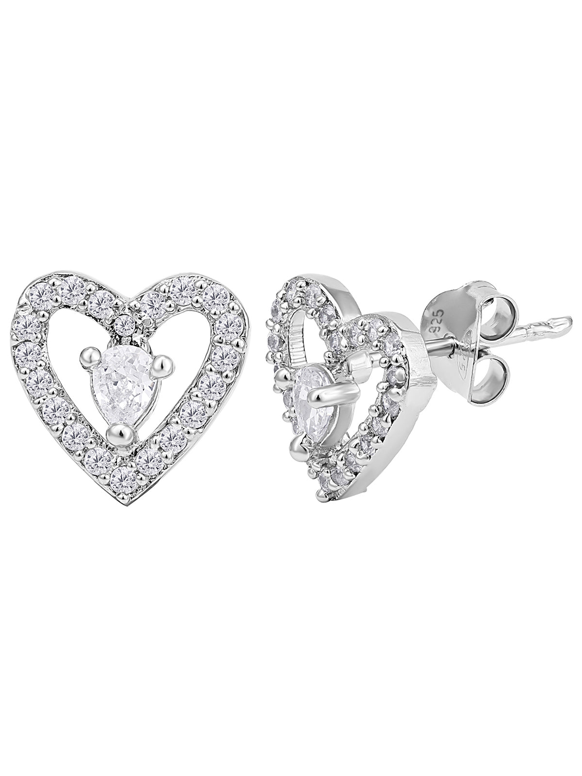 Pissara by Sukkhi Classic 925 Sterling Silver Cubic Zirconia Earrings For Women And Girls|with Authenticity Certificate, 925 Stamp & 6 Months Warranty E104607