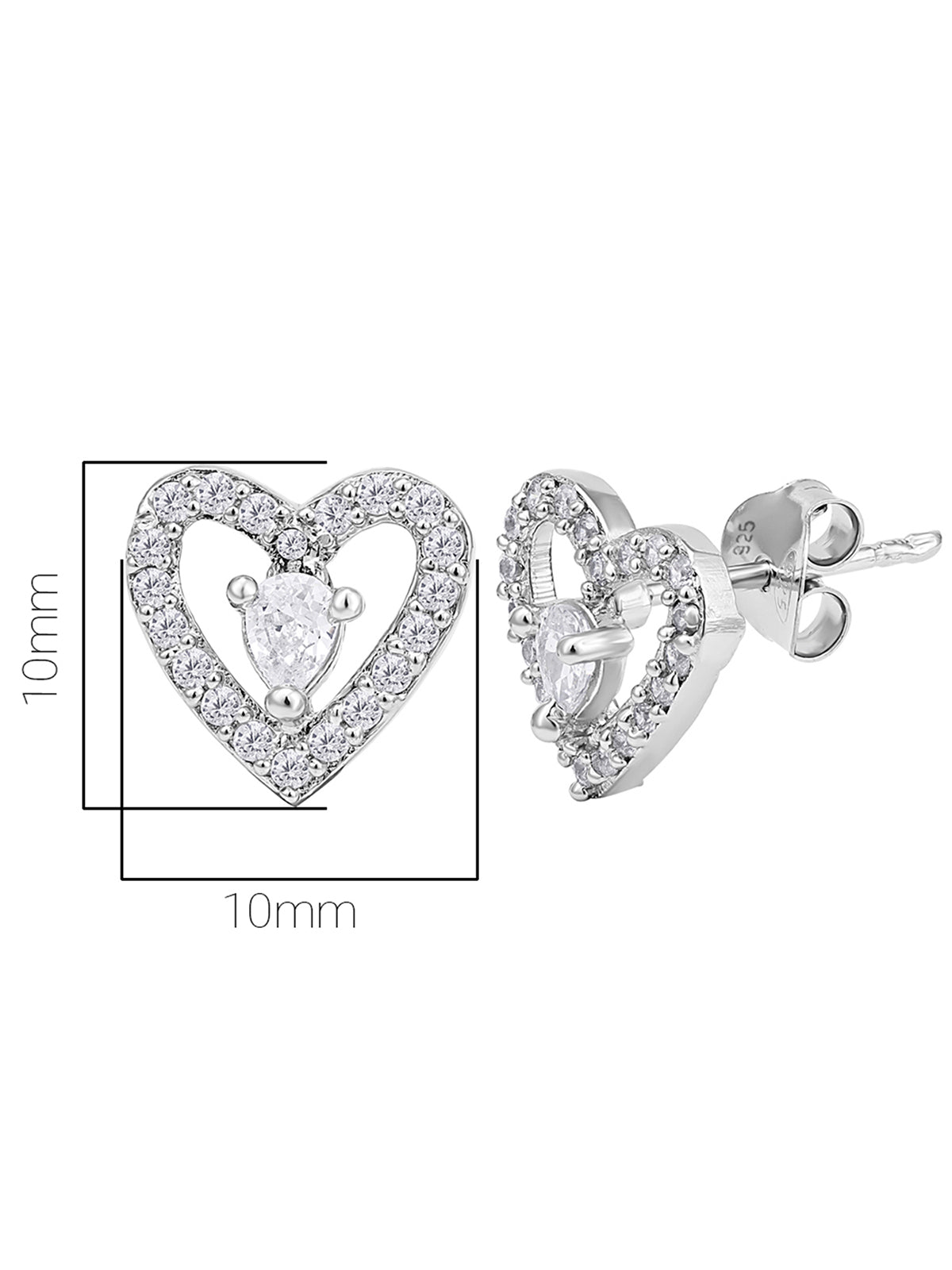 Pissara by Sukkhi Classic 925 Sterling Silver Cubic Zirconia Earrings For Women And Girls|with Authenticity Certificate, 925 Stamp & 6 Months Warranty E104607