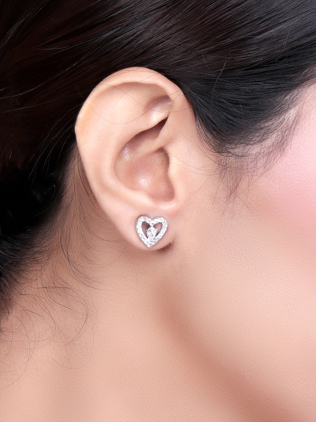 Pissara by Sukkhi Classic 925 Sterling Silver Cubic Zirconia Earrings For Women And Girls|with Authenticity Certificate, 925 Stamp & 6 Months Warranty E104607