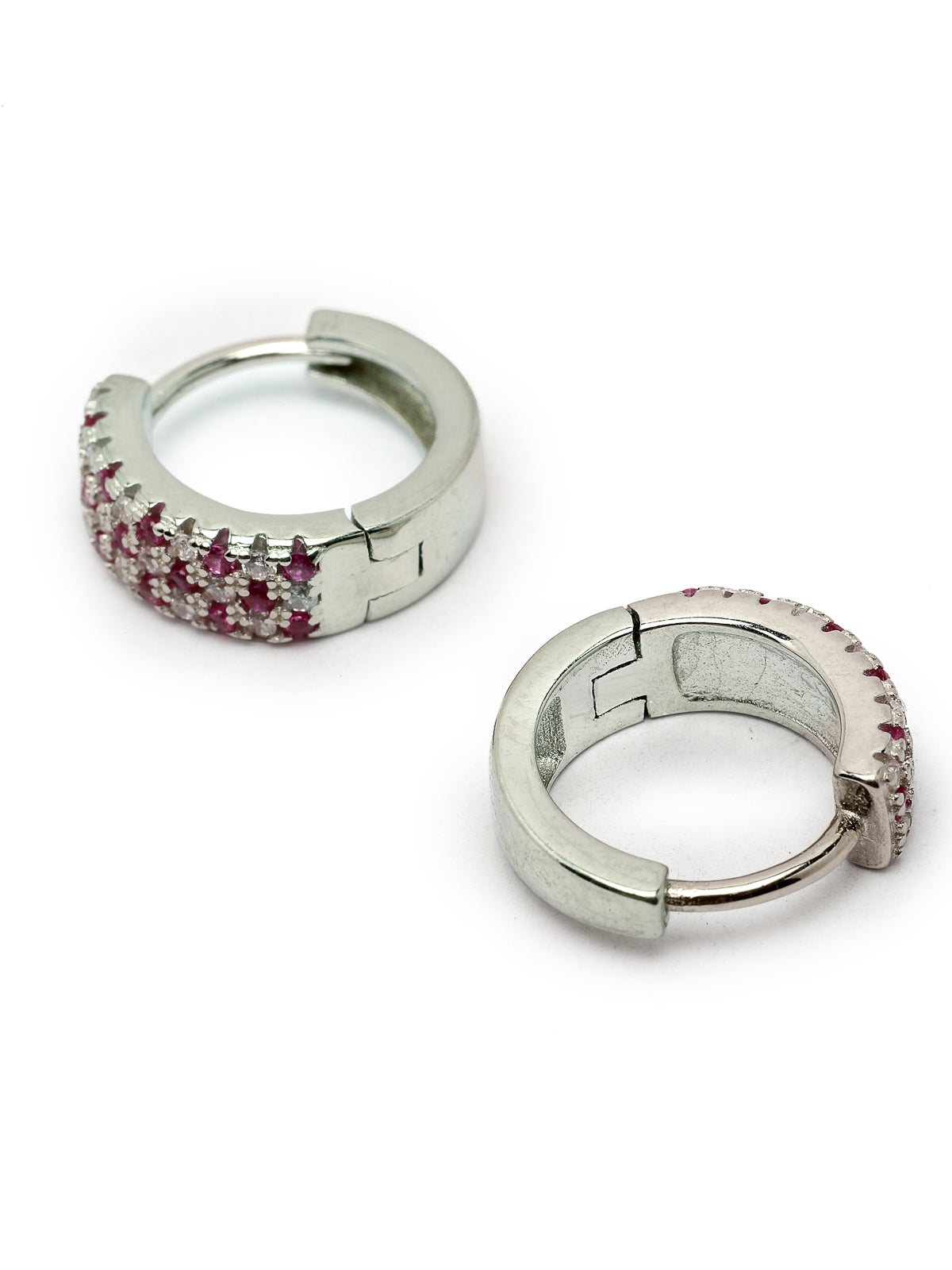 Pissara by Sukkhi Fabulous 925 Sterling Silver Round Shaped Cubic Zirconia Hoop Earrings For Women & Girls|with Authenticity Certificate, 925 Stamp & 6 Months Warranty E105093