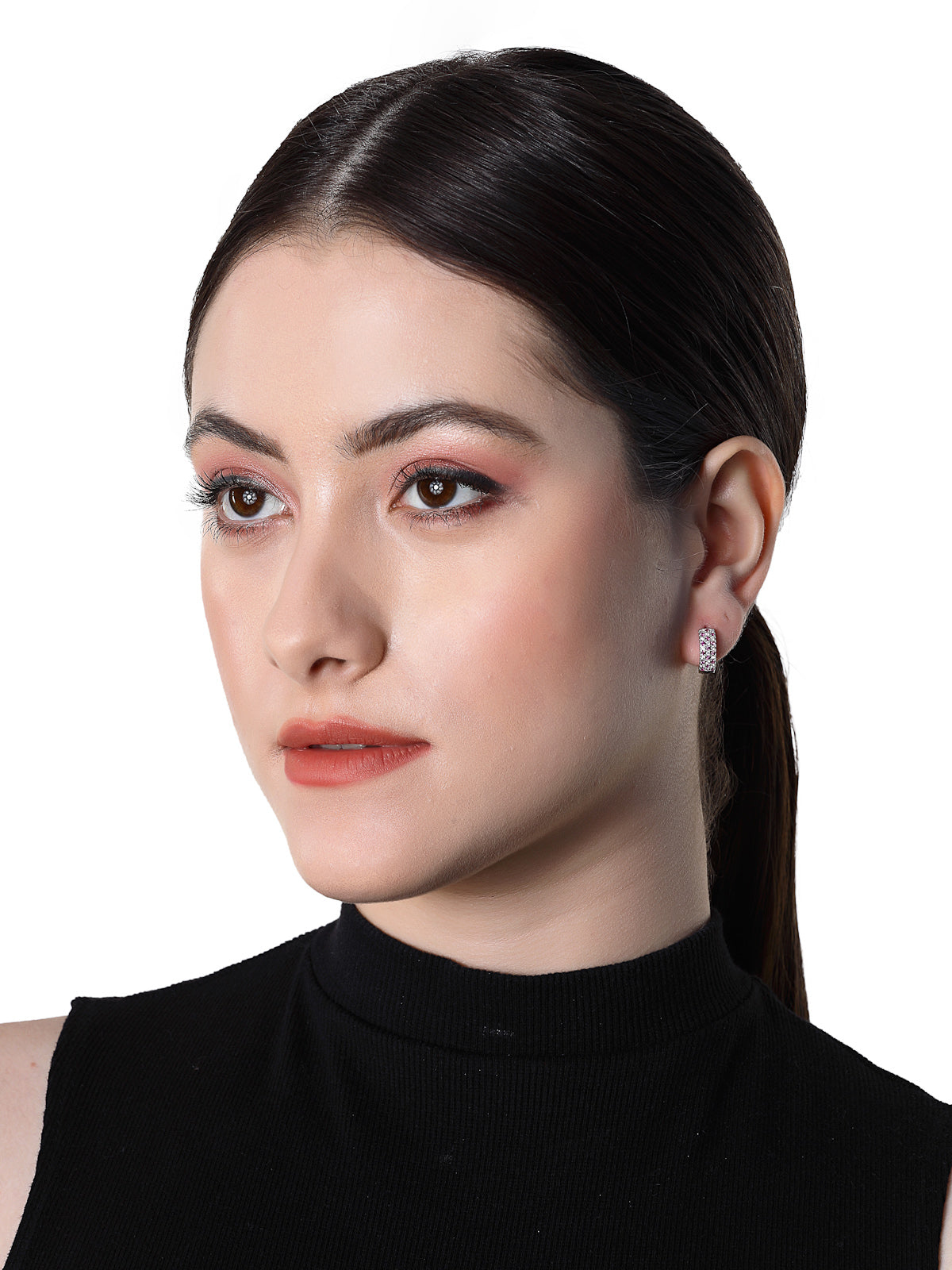 Pissara by Sukkhi Fabulous 925 Sterling Silver Round Shaped Cubic Zirconia Hoop Earrings For Women & Girls|with Authenticity Certificate, 925 Stamp & 6 Months Warranty E105093