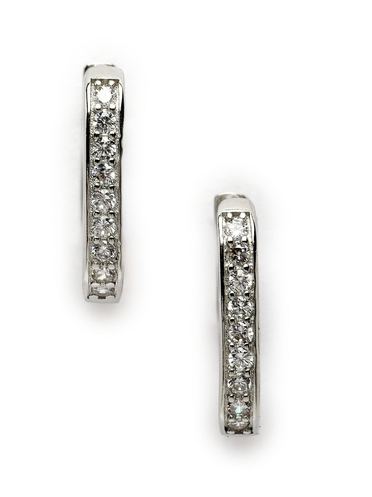 Pissara by Sukkhi Dazzling 925 Sterling Silver Cubic Zirconia Hoop Earrings For Women & Girls|with Authenticity Certificate, 925 Stamp & 6 Months Warranty E105100