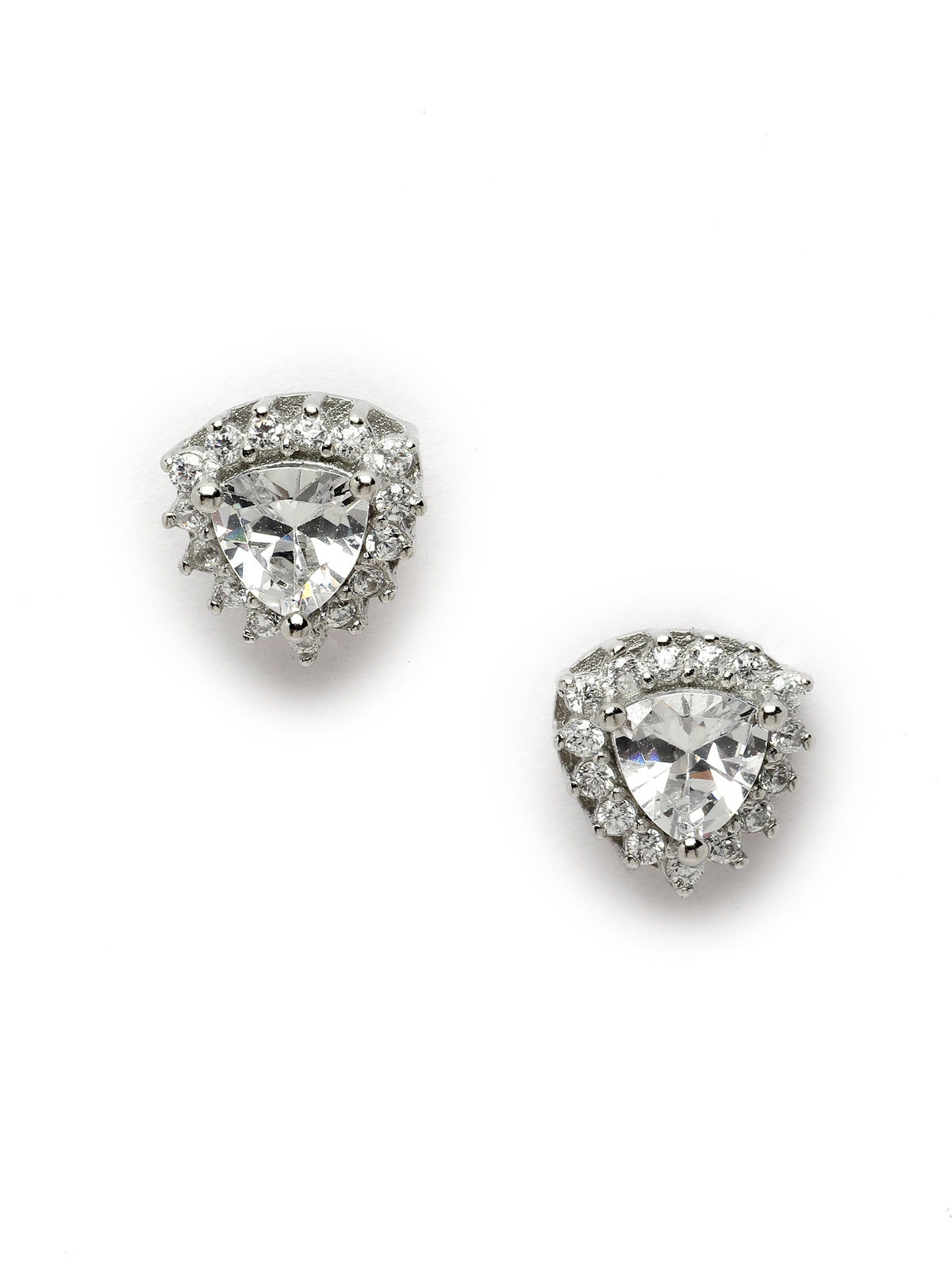 Pissara by Sukkhi Lavish 925 Sterling Silver Cubic Zirconia Stud Earrings For Women & Girls|with Authenticity Certificate, 925 Stamp & 6 Months Warranty E105106