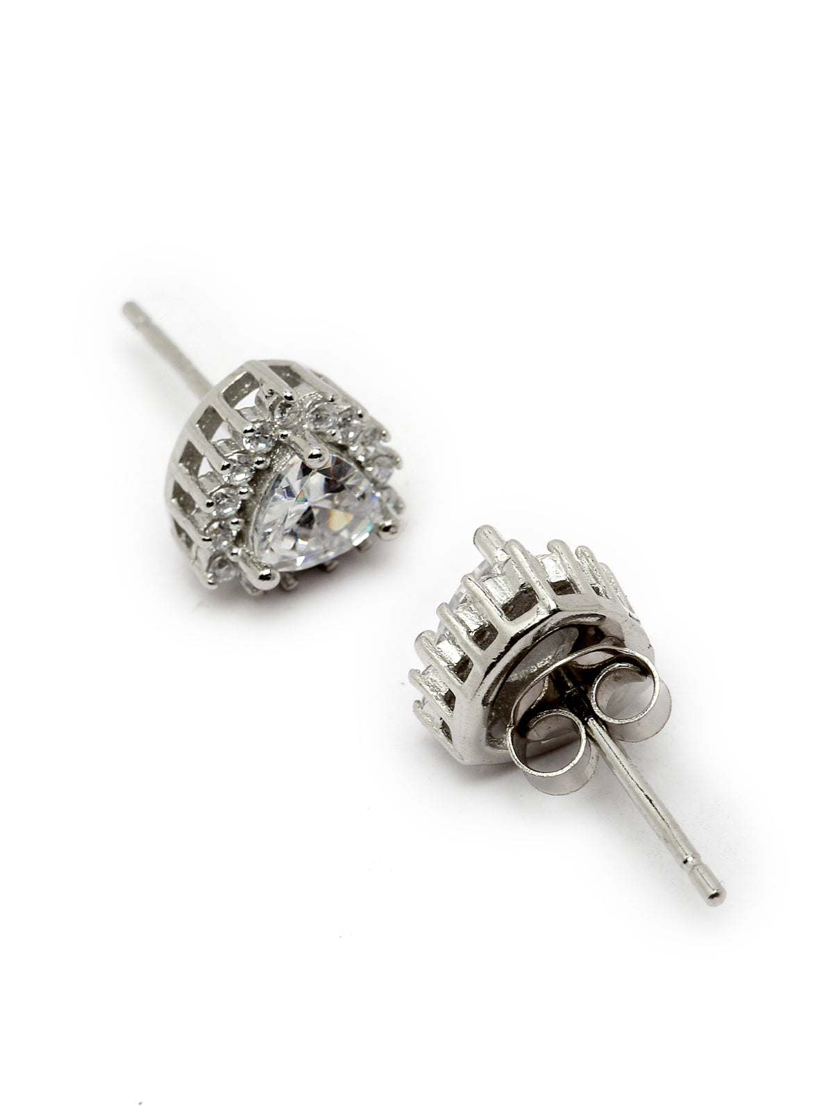 Pissara by Sukkhi Lavish 925 Sterling Silver Cubic Zirconia Stud Earrings For Women & Girls|with Authenticity Certificate, 925 Stamp & 6 Months Warranty E105106
