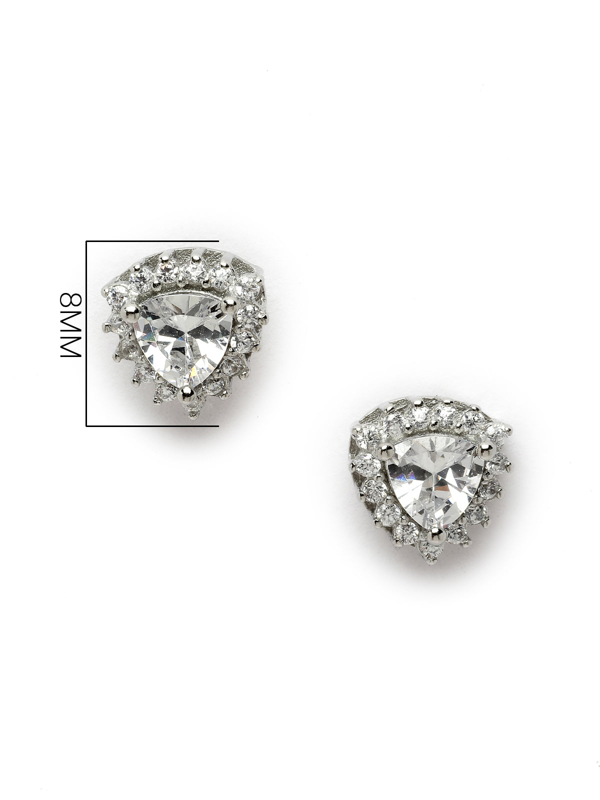 Pissara by Sukkhi Lavish 925 Sterling Silver Cubic Zirconia Stud Earrings For Women & Girls|with Authenticity Certificate, 925 Stamp & 6 Months Warranty E105106