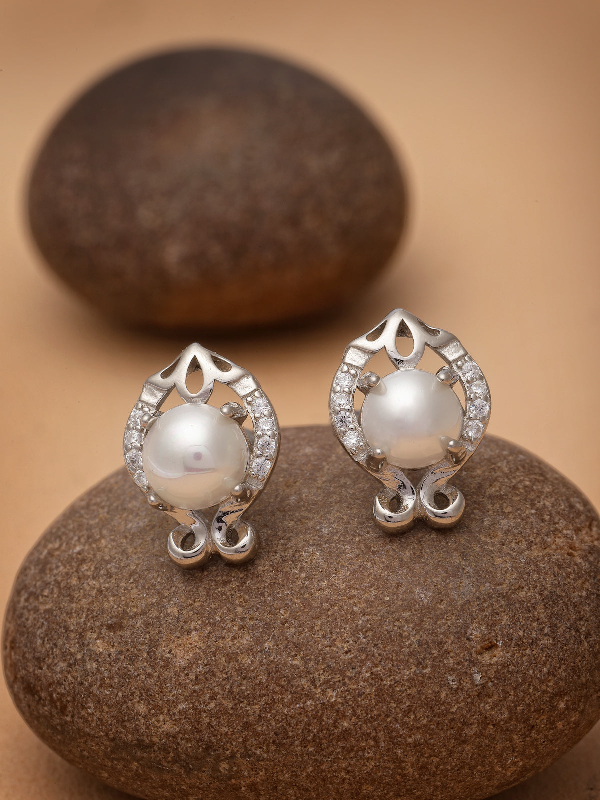 Pissara by Sukkhi Unique 925 Sterling Silver Cubic Zirconia Stud Earrings For Women & Girls|with Authenticity Certificate, 925 Stamp & 6 Months Warranty E105107