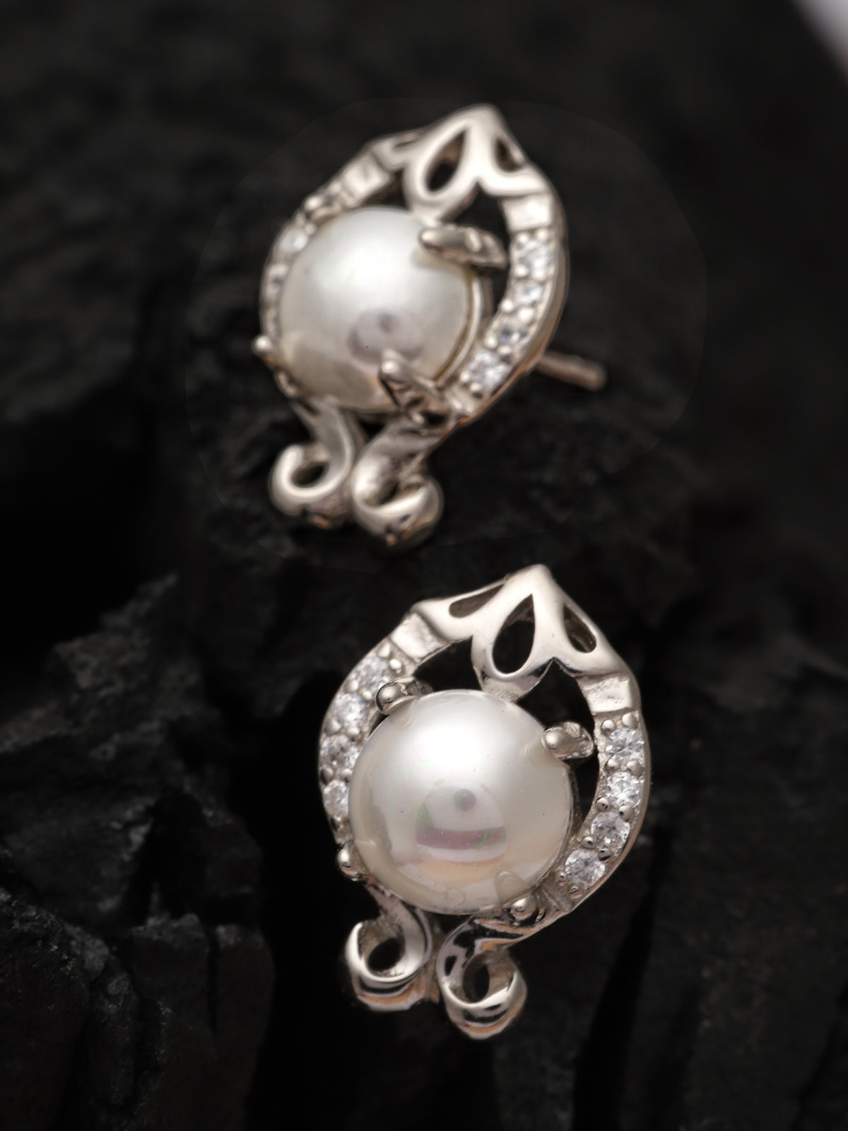 Pissara by Sukkhi Unique 925 Sterling Silver Cubic Zirconia Stud Earrings For Women & Girls|with Authenticity Certificate, 925 Stamp & 6 Months Warranty E105107