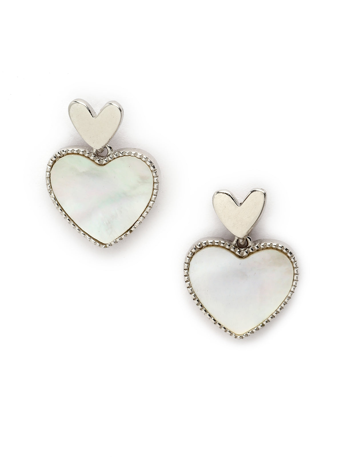 Pissara by Sukkhi Fashionable 925 Sterling Silver Heart Shaped Cubic Zirconia Stud Earrings For Women & Girls|with Authenticity Certificate, 925 Stamp & 6 Months Warranty E105133