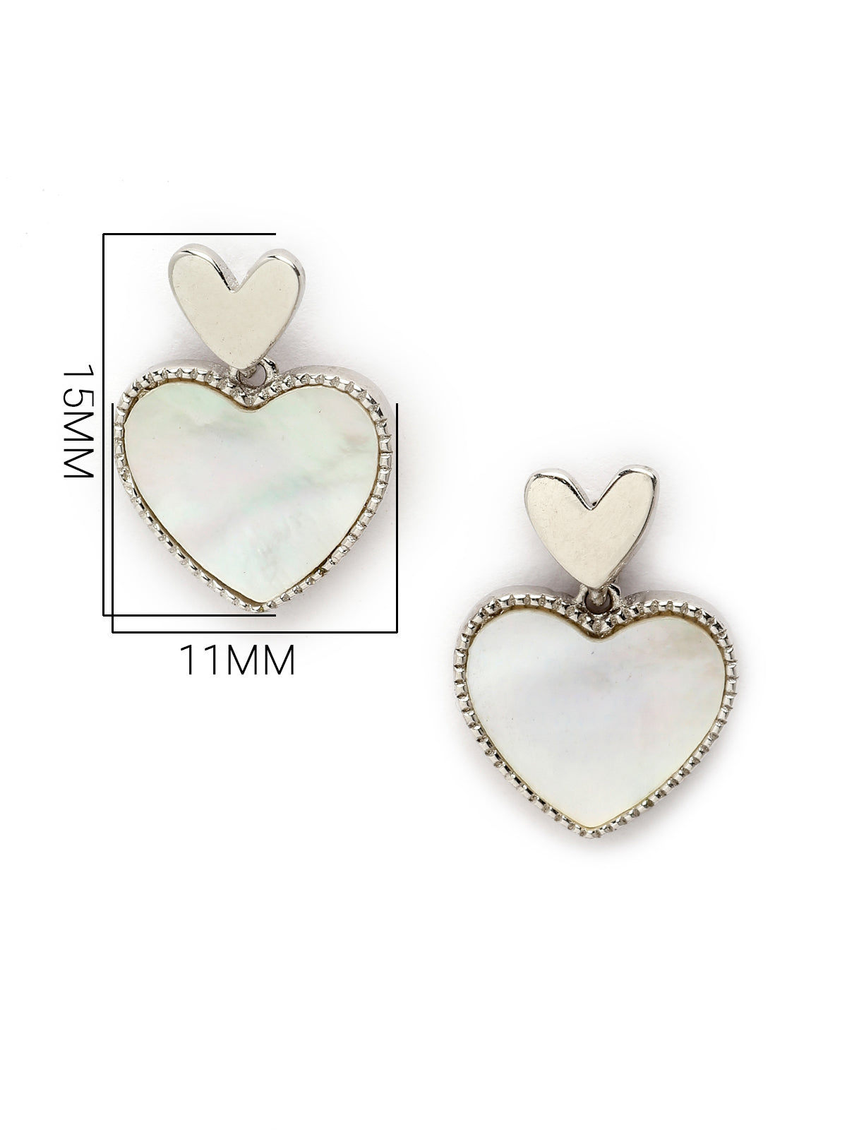 Pissara by Sukkhi Fashionable 925 Sterling Silver Heart Shaped Cubic Zirconia Stud Earrings For Women & Girls|with Authenticity Certificate, 925 Stamp & 6 Months Warranty E105133
