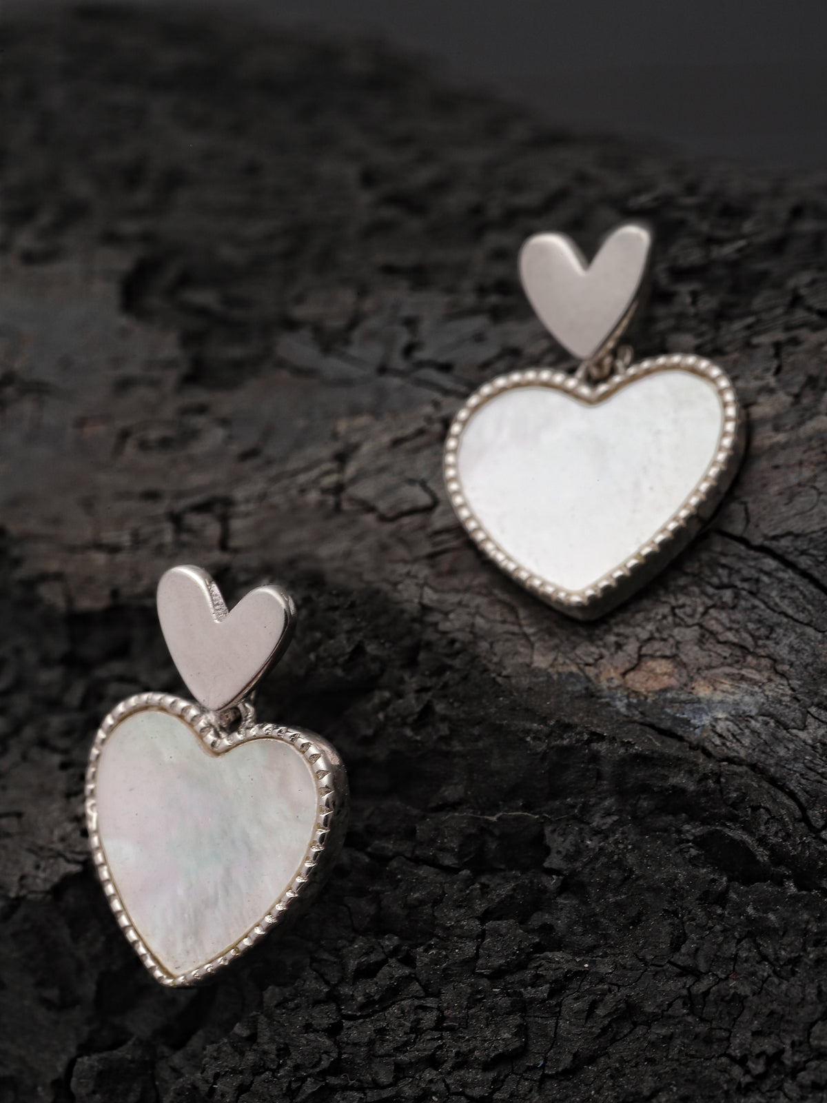 Pissara by Sukkhi Fashionable 925 Sterling Silver Heart Shaped Cubic Zirconia Stud Earrings For Women & Girls|with Authenticity Certificate, 925 Stamp & 6 Months Warranty E105133