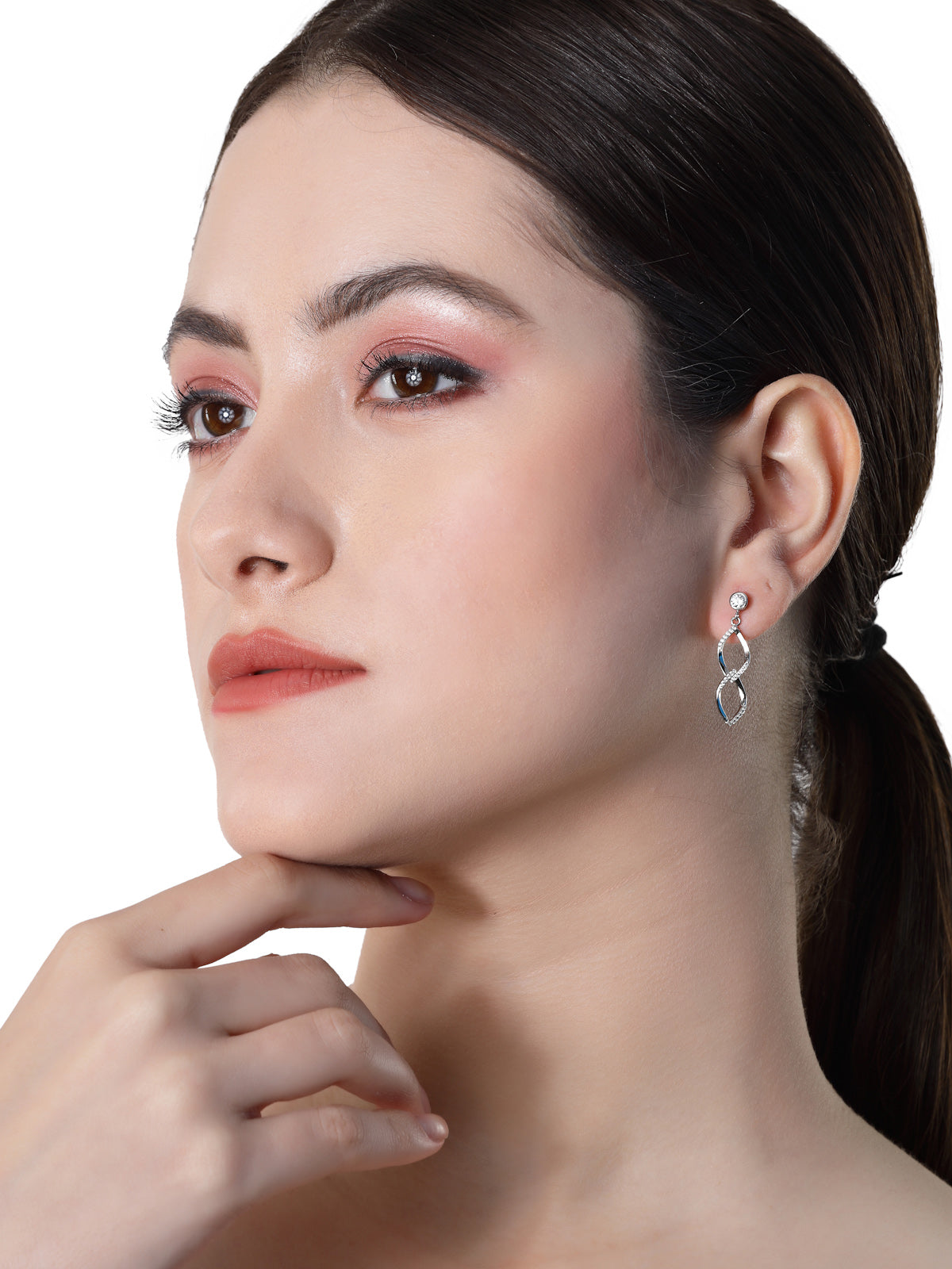 Pissara by Sukkhi Delicate 925 Sterling Silver Cubic Zirconia Dangle Earrings For Women & Girls|with Authenticity Certificate, 925 Stamp & 6 Months Warranty E105137