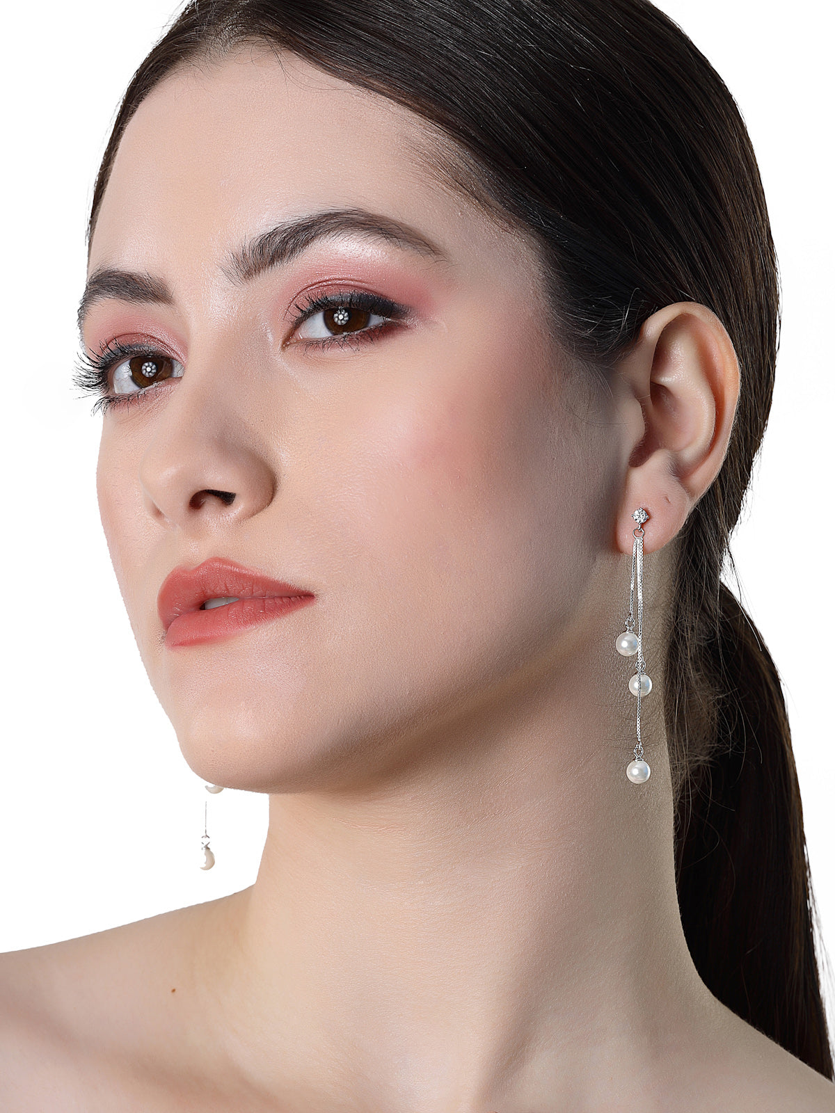 Pissara by Sukkhi Charming 925 Sterling Silver Cubic Zirconia Dangle Earrings For Women & Girls|with Authenticity Certificate, 925 Stamp & 6 Months Warranty E105146