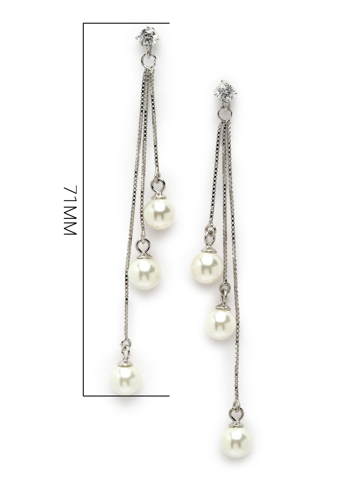 Pissara by Sukkhi Charming 925 Sterling Silver Cubic Zirconia Dangle Earrings For Women & Girls|with Authenticity Certificate, 925 Stamp & 6 Months Warranty E105146