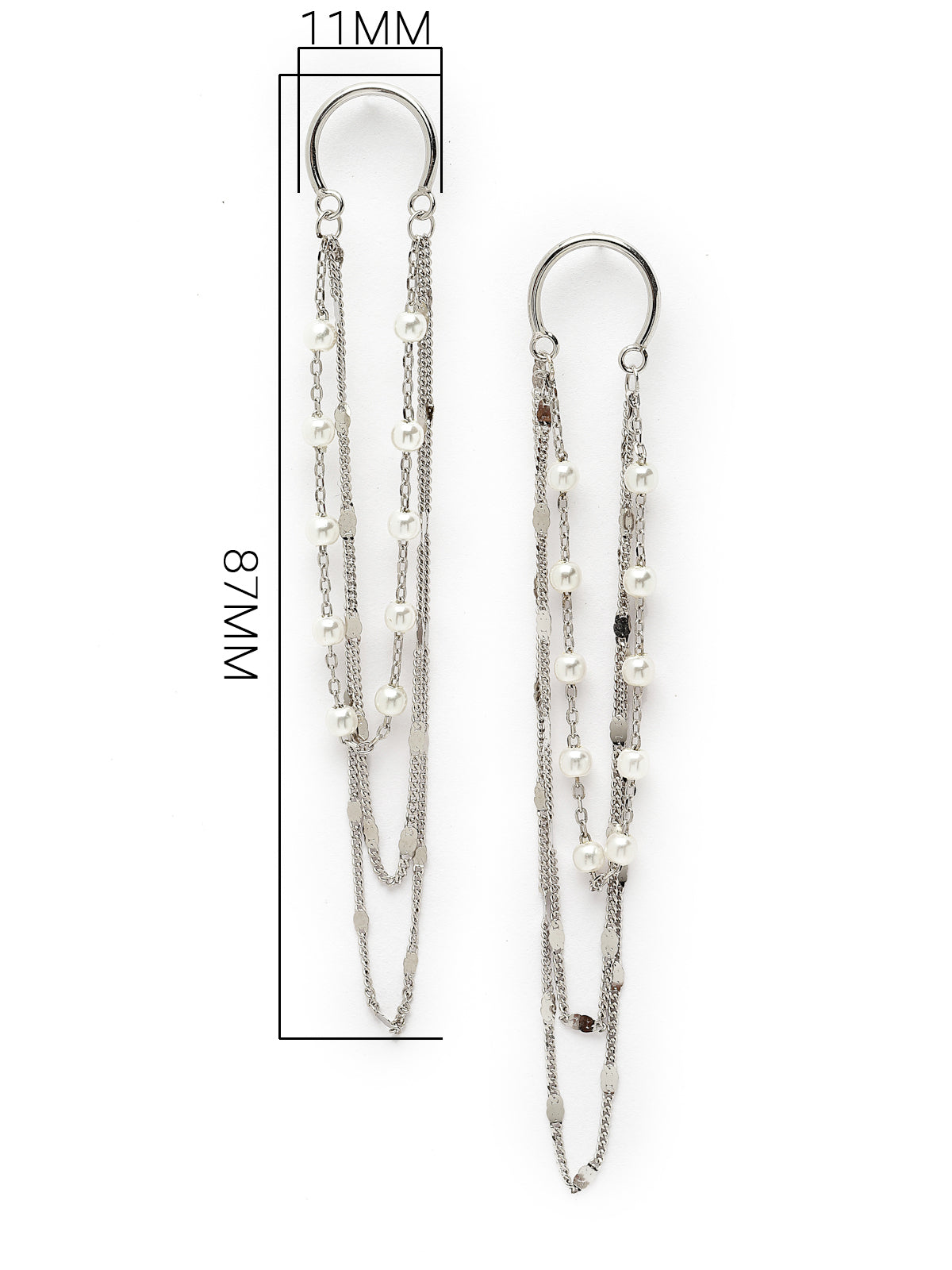 Pissara by Sukkhi Glorious 925 Sterling Silver Round Shaped Cubic Zirconia Dangle Earrings For Women & Girls|with Authenticity Certificate, 925 Stamp & 6 Months Warranty E105148