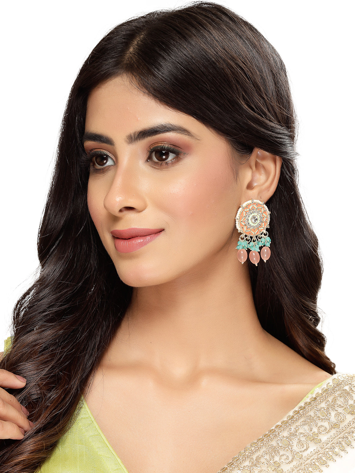 Studio Sukkhi Creative Gold Plated With Meenakari Multicolor Stud Earrings For Women And Girls E105759
