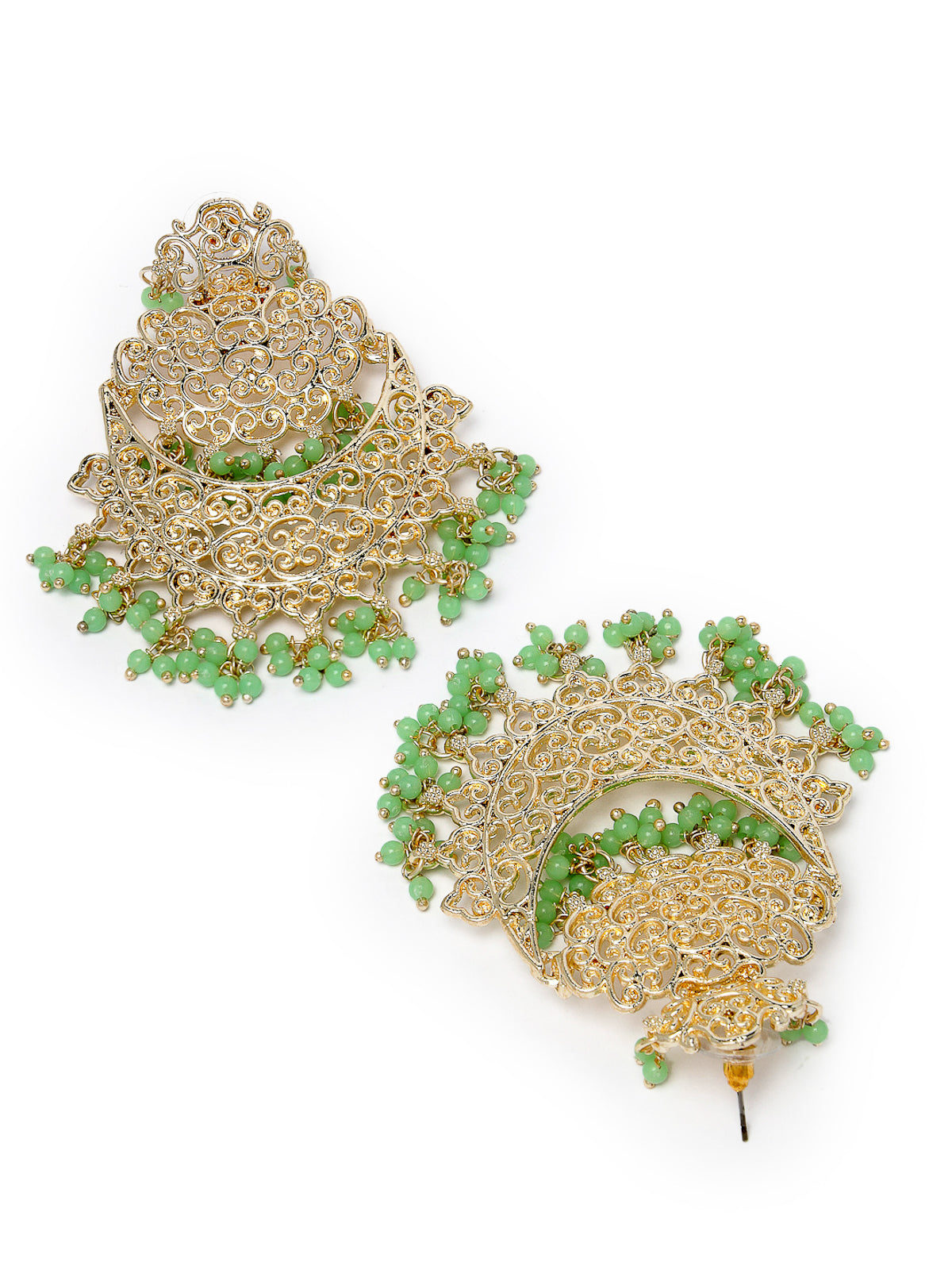 Studio Sukkhi Trendy Gold Plated With Faux Beaded Green Chandbali Earrings For Women And Girls E105763