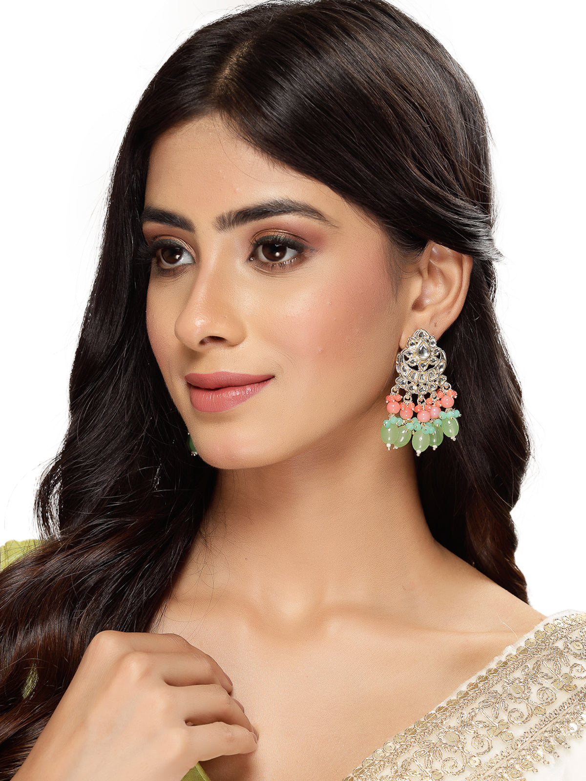 Studio Sukkhi Ethnic Gold Plated Kundan Studded Multicolor Dangle & Drop Earrings For Women And Girls E105778
