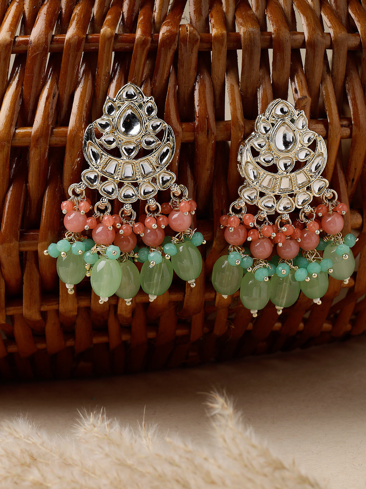 Studio Sukkhi Ethnic Gold Plated Kundan Studded Multicolor Dangle & Drop Earrings For Women And Girls E105778