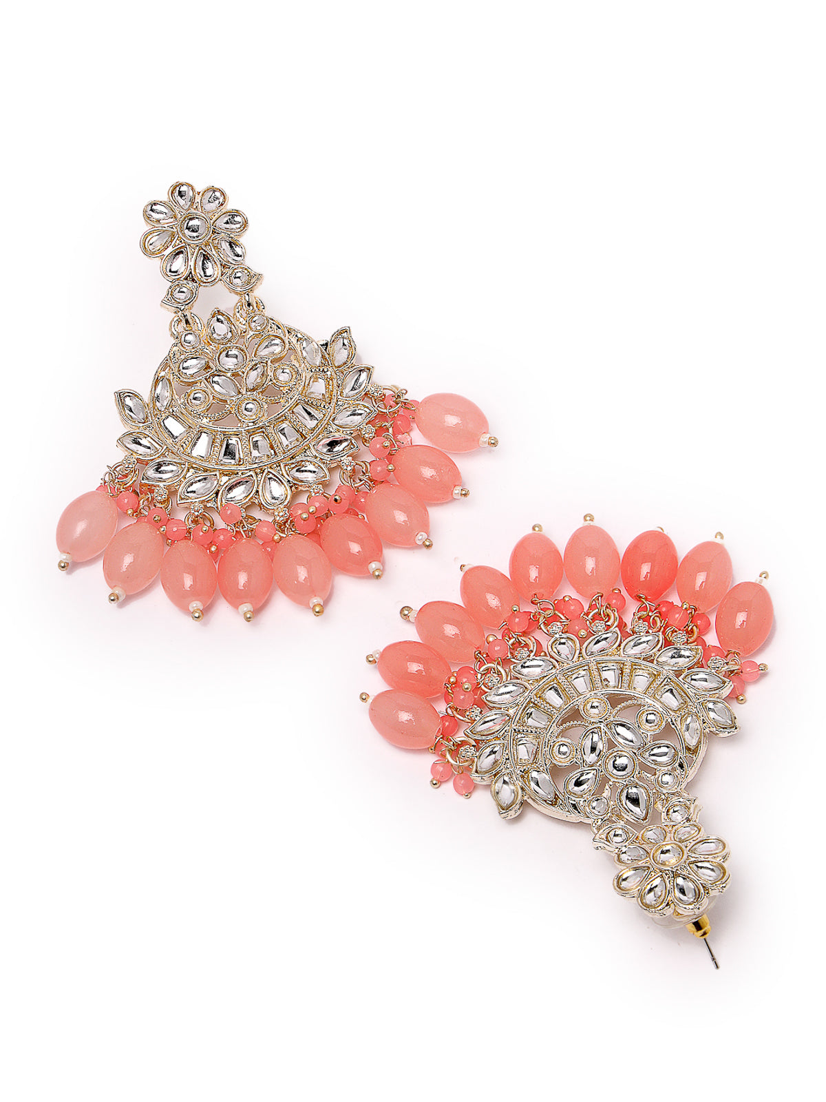 Studio Sukkhi Traditional Gold Plated Kundan Pink Dangle Drop Earrings For Women And Girls E105784