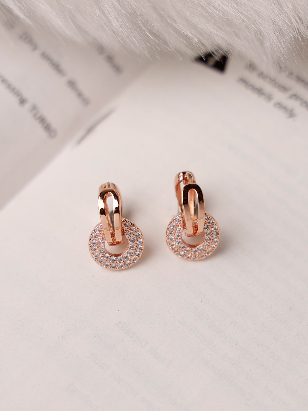 Scintillare by Sukkhi Charming Rose Gold Plated Crystals Stones Studded Mini Hoop Style Earring for Women & Girls Stylish Fashion | Birthday Gift for Girls& Women Anniversary Gift for Wife|E106541