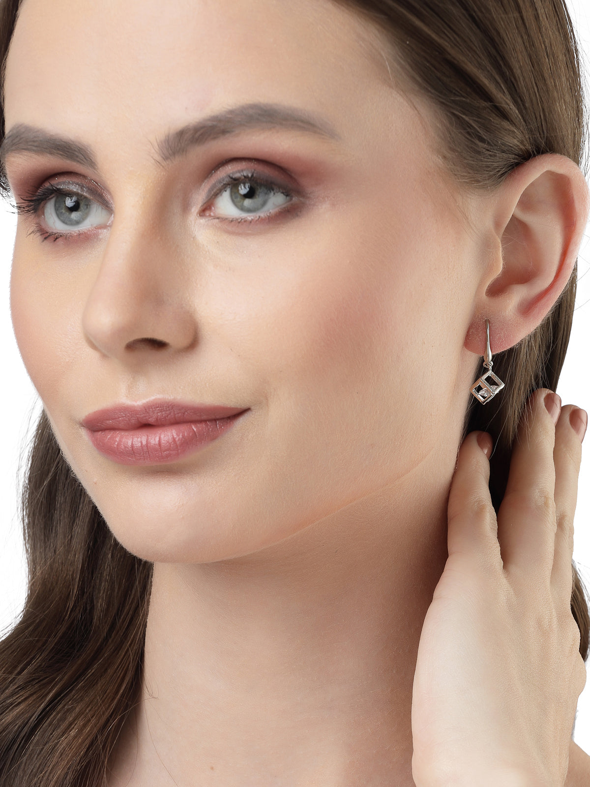 Scintillare by Sukkhi Fashionable Rhodium Plated American Diamonds Studded Silver Drop Earring for Women & Girls Stylish Fashion|Birthday Gift for Girls & Women Anniversary Gift for Wife|E106552