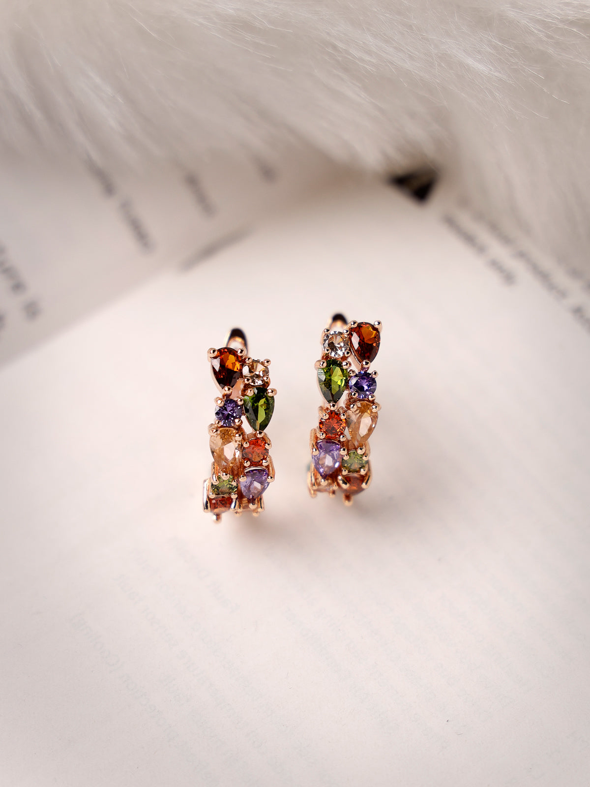 Scintillare by Sukkhi Valentine Gifts Collection Latest Stylish Rose Gold Plated Crystals Multicolor Bali Hoop Earring Stylish Fashion|Birthday Gift for Girls & Women Anniversary Gift for Wife|E106558
