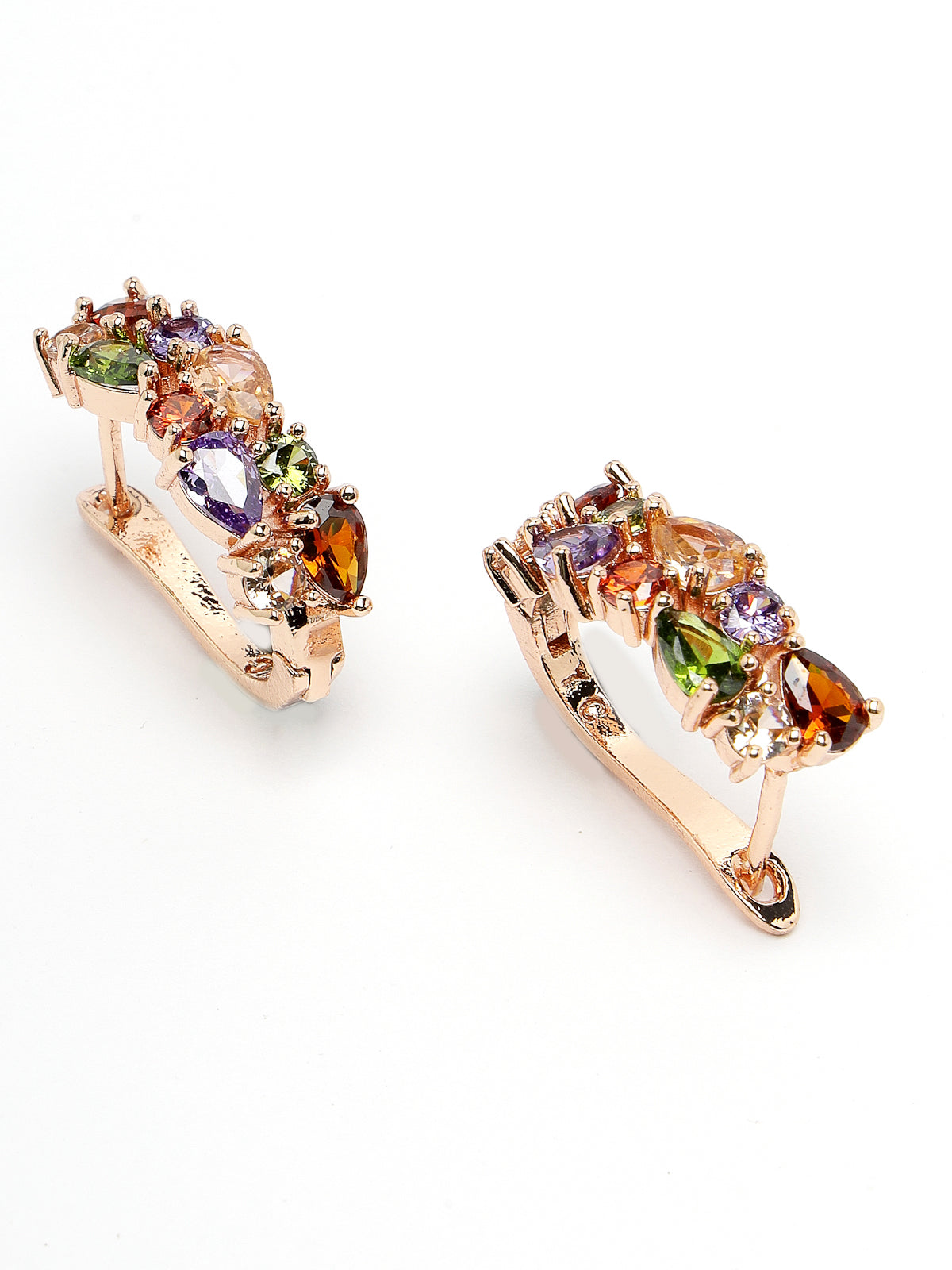 Scintillare by Sukkhi Casual Style Gold Plated Multicolor Crystals Stones Bali Hoop Earring for Women & Girls Stylish Fashion|Birthday Gift for Girls & Women Anniversary Gift for Wife|E106561