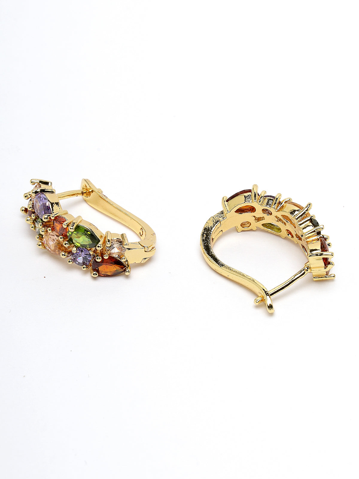 Scintillare by Sukkhi Casual Style Gold Plated Multicolor Crystals Stones Bali Hoop Earring for Women & Girls Stylish Fashion|Birthday Gift for Girls & Women Anniversary Gift for Wife|E106561