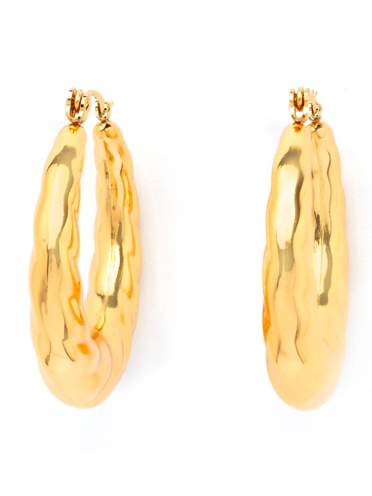 Scintillare By Sukkhi Excellent 18kGold Plated with Stainless Steel Round Hoop Earring Jewellery for Women & Girls|Anti Tarnish Jewellery|Gifts for Wife Girlfriend Mother Sister|E107030