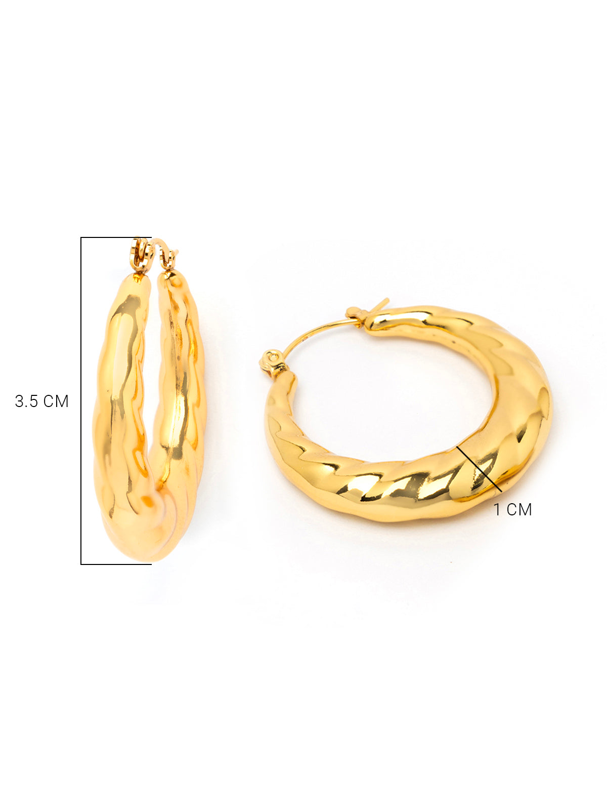 Scintillare By Sukkhi Excellent 18kGold Plated with Stainless Steel Round Hoop Earring Jewellery for Women & Girls|Anti Tarnish Jewellery|Gifts for Wife Girlfriend Mother Sister|E107030