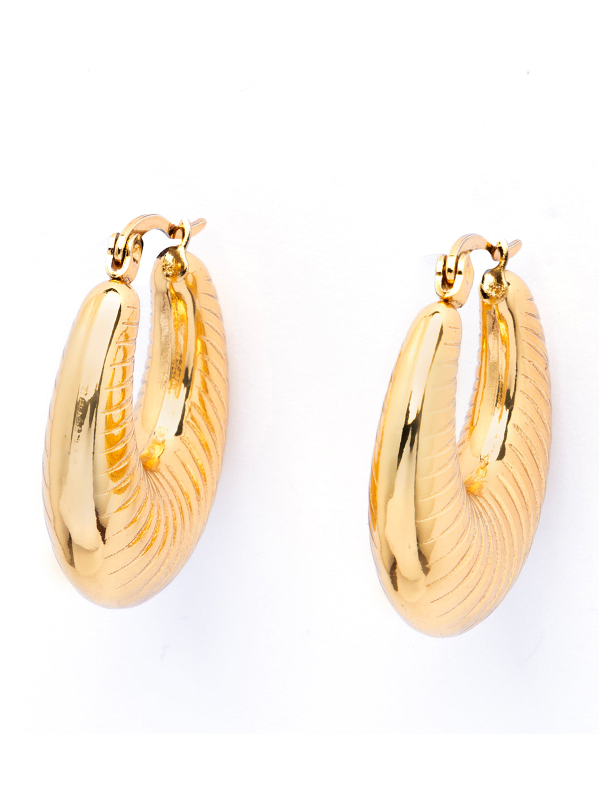 Scintillare By Sukkhi Classy Style 18kGold Plated with Stainless Steel Hoop Bali Korean Fashion Earring Jewellery for Women&Girls|Anti Tarnish Jewellery|Gifts for Wife Girlfriend Mother Sister|E107032