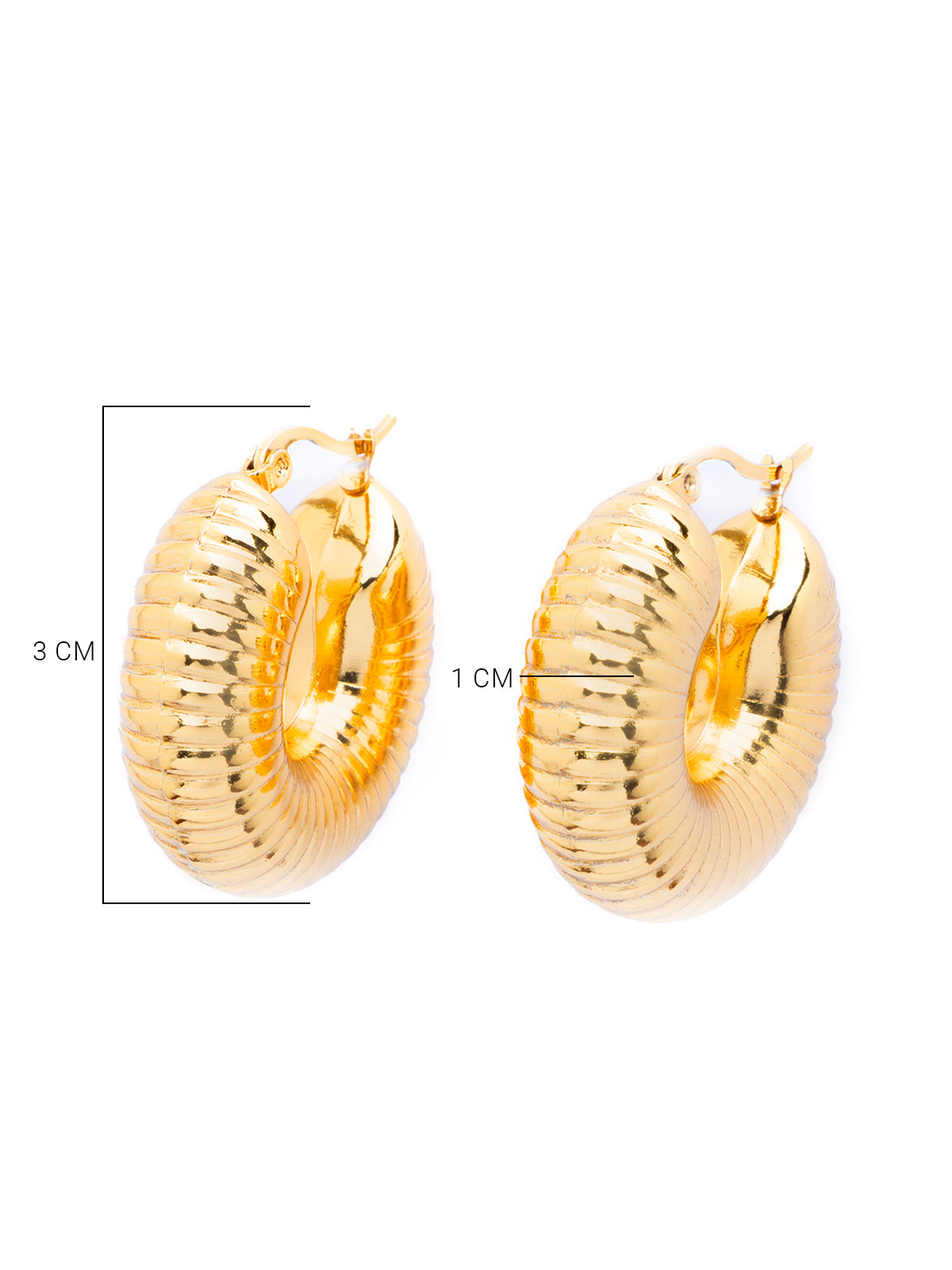 Scintillare By Sukkhi New Fashionable 18kGold Plated with Stainless Steel Hoop Bali Korean Fashion Earring Jewellery for Women&Girls|Anti Tarnish Jewellery|Gifts for Wife Girlfriend Mother|E107033