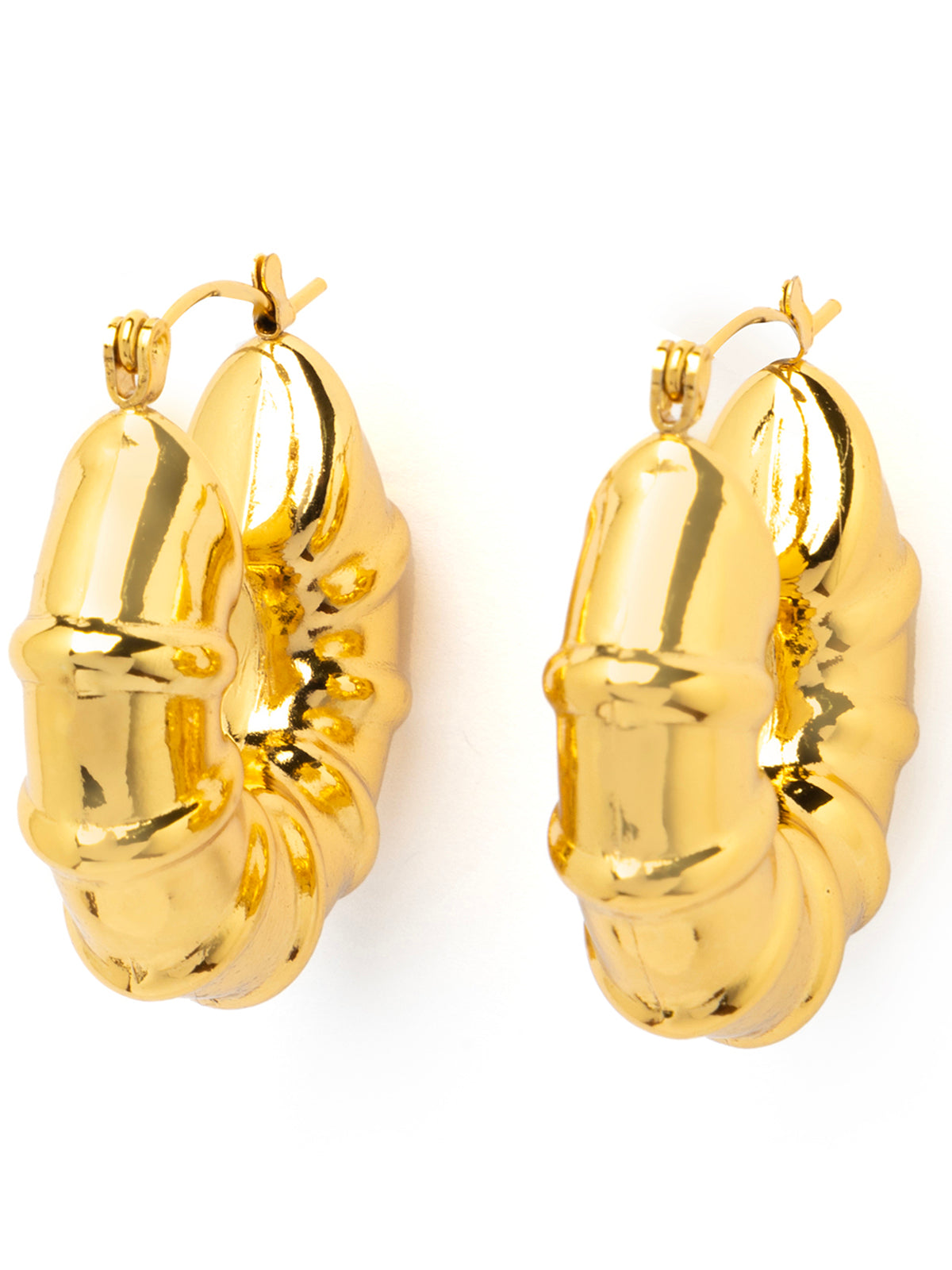 Scintillare By Sukkhi Unique 18k Gold Plated with Stainless Steel Small Hoop Bali Korean Fashion Earring Jewellery for Women & Girls|Anti Tarnish Jewellery|Gifts for Wife Girlfriend Mother|E107036