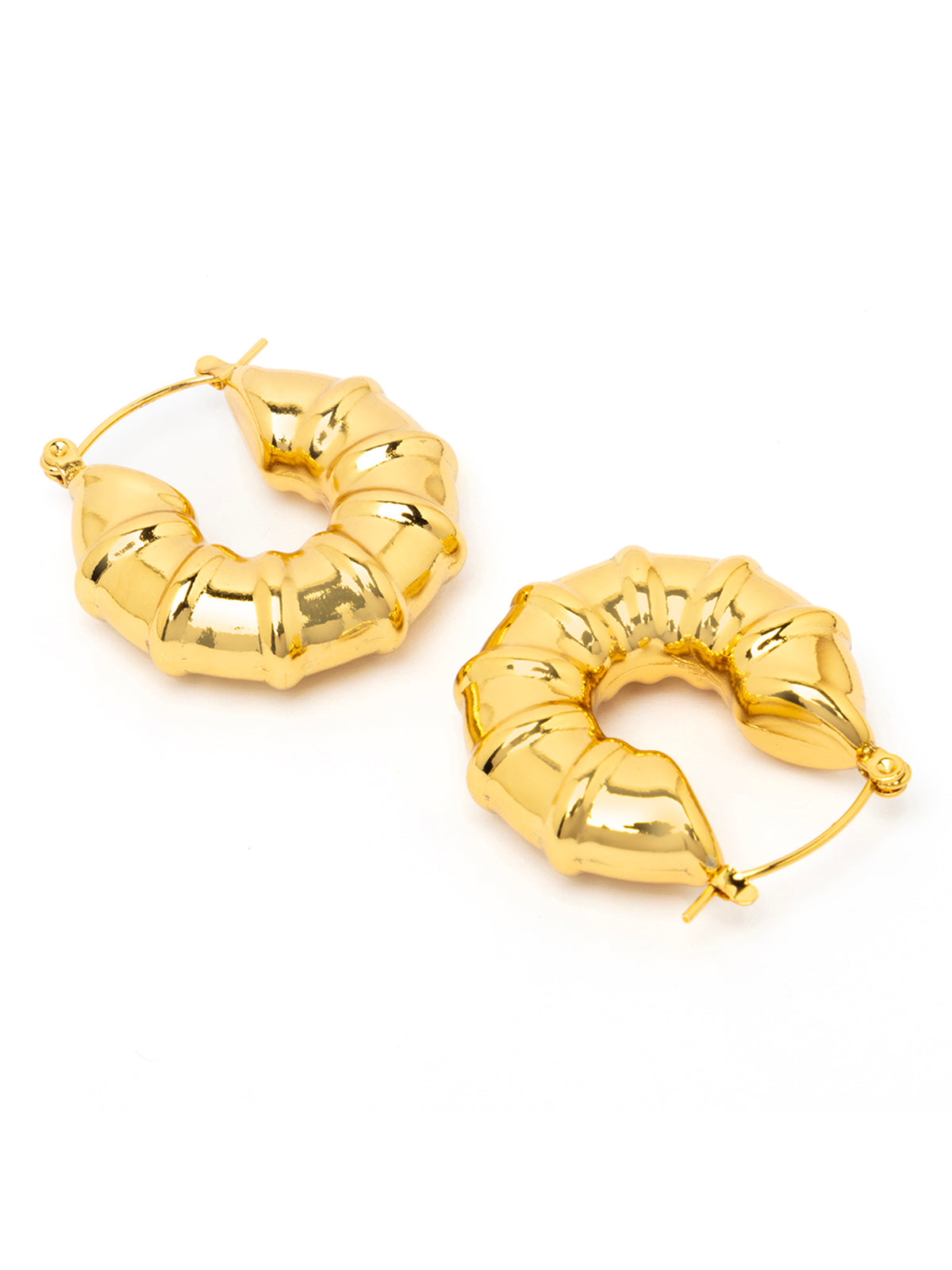 Scintillare By Sukkhi Unique 18k Gold Plated with Stainless Steel Small Hoop Bali Korean Fashion Earring Jewellery for Women & Girls|Anti Tarnish Jewellery|Gifts for Wife Girlfriend Mother|E107036