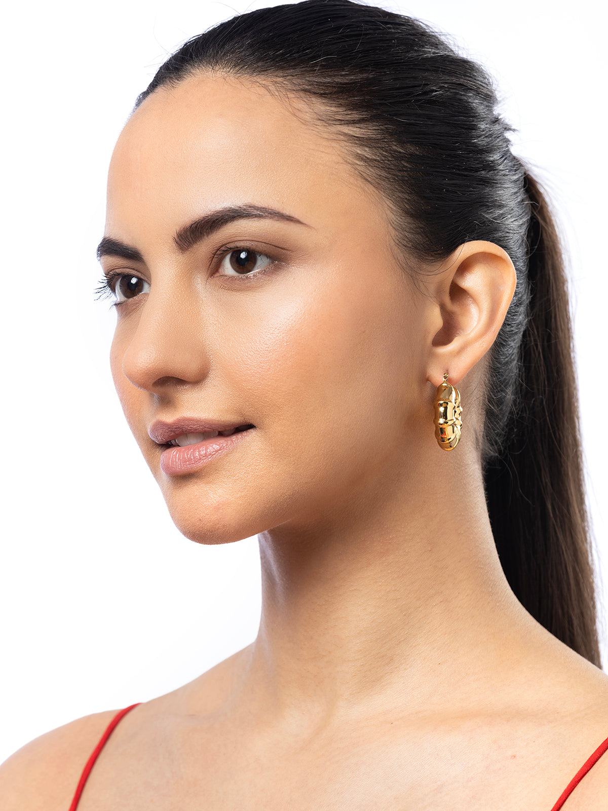Scintillare By Sukkhi Unique 18k Gold Plated with Stainless Steel Small Hoop Bali Korean Fashion Earring Jewellery for Women & Girls|Anti Tarnish Jewellery|Gifts for Wife Girlfriend Mother|E107036