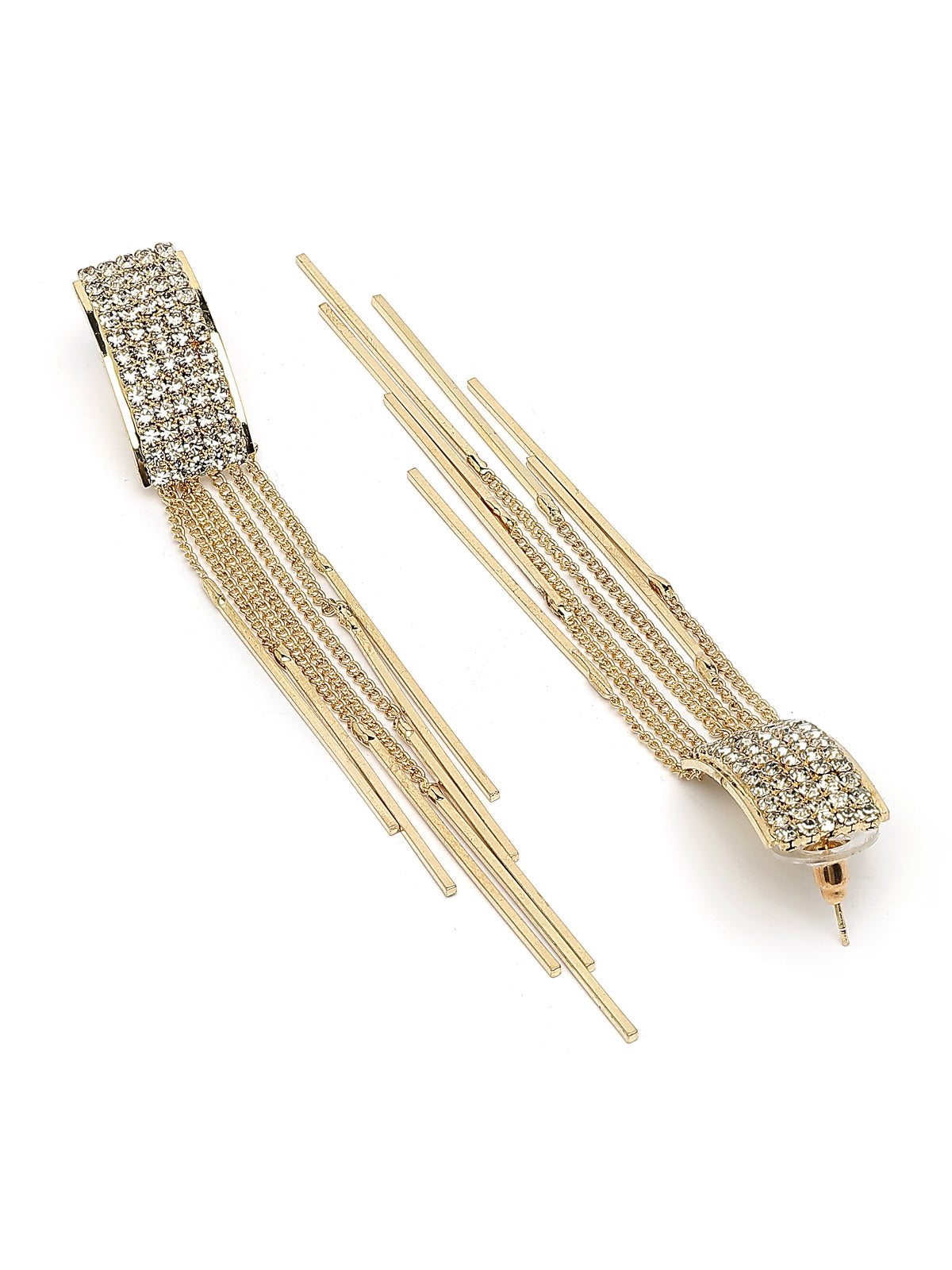 Scintillare By Sukkhi Latest Italian Stylish Gold Plated Crystal Diamond Studded Tassel Long Earrings for Women & Girls|Pair of 1|Gifts for Wife Girlfriend Mother Sister|E107212