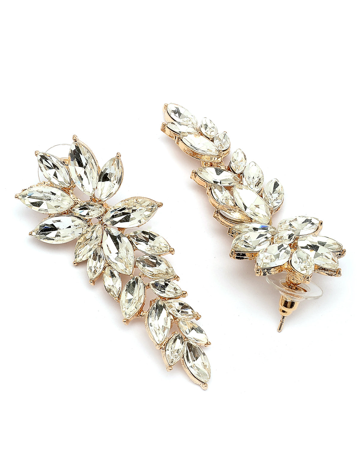 Scintillare By Sukkhi Golden Crystal Shimmering White Drop Dangler Long Earrings for Women & Girls|Pair of 1|Gifts for Wife Girlfriend Mother Sister|E107221