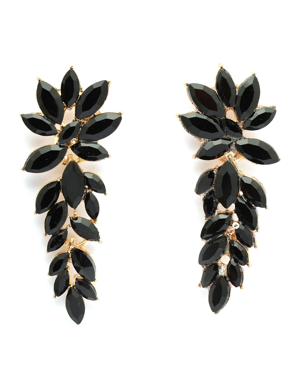 Scintillare By Sukkhi Golden Crystal Shimmering Black Drop Dangler Long Earrings for Women & Girls|Pair of 1|Gifts for Wife Girlfriend Mother Sister|E107222