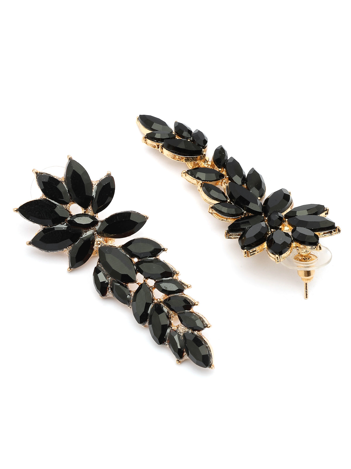 Scintillare By Sukkhi Golden Crystal Shimmering Black Drop Dangler Long Earrings for Women & Girls|Pair of 1|Gifts for Wife Girlfriend Mother Sister|E107222