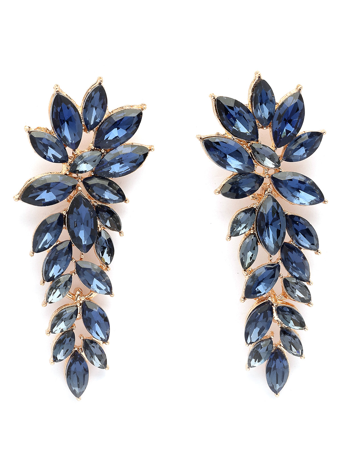 Scintillare By Sukkhi Golden Crystal Shimmering Blue Drop Dangler Long Earrings for Women & Girls|Pair of 1|Gifts for Wife Girlfriend Mother Sister|E107223