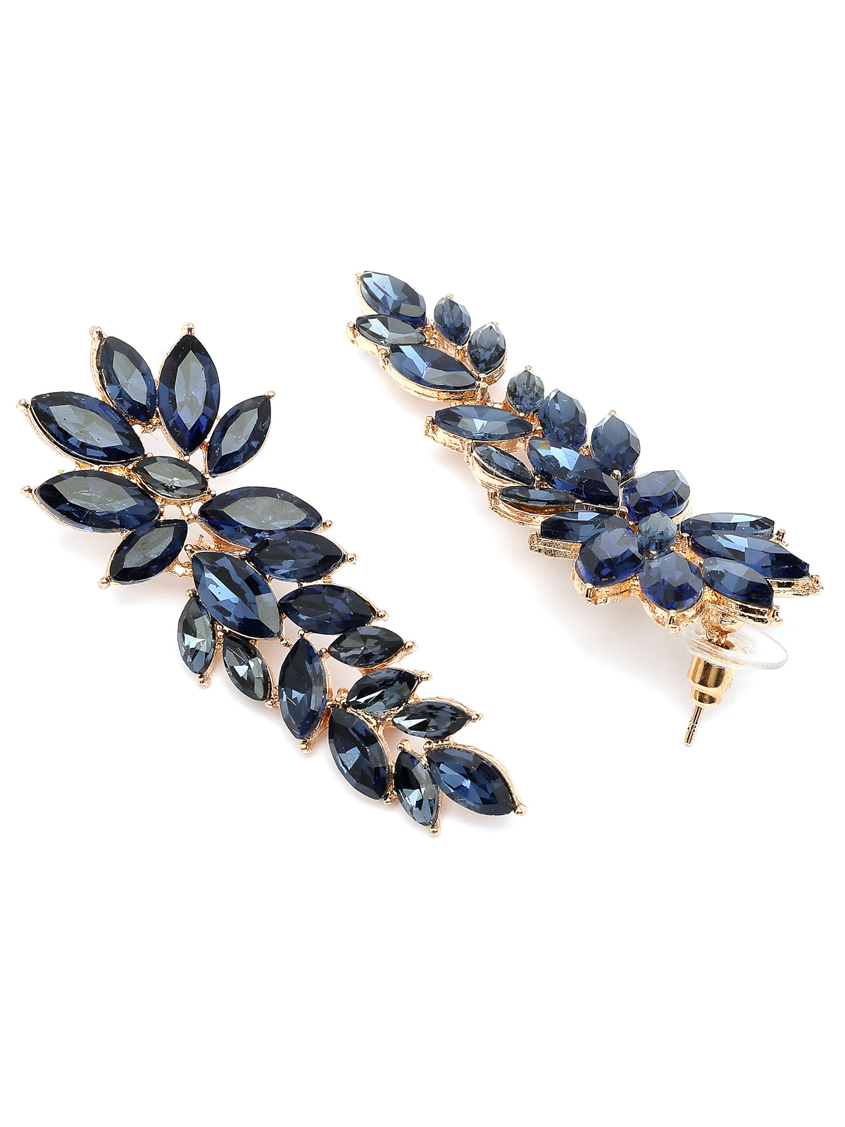 Scintillare By Sukkhi Golden Crystal Shimmering Blue Drop Dangler Long Earrings for Women & Girls|Pair of 1|Gifts for Wife Girlfriend Mother Sister|E107223