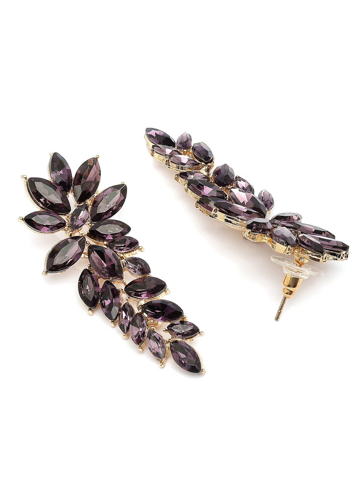 Scintillare By Sukkhi Golden Crystal Shimmering Purple Drop Dangler Long Earrings for Women & Girls|Pair of 1|Gifts for Wife Girlfriend Mother Sister|E107224