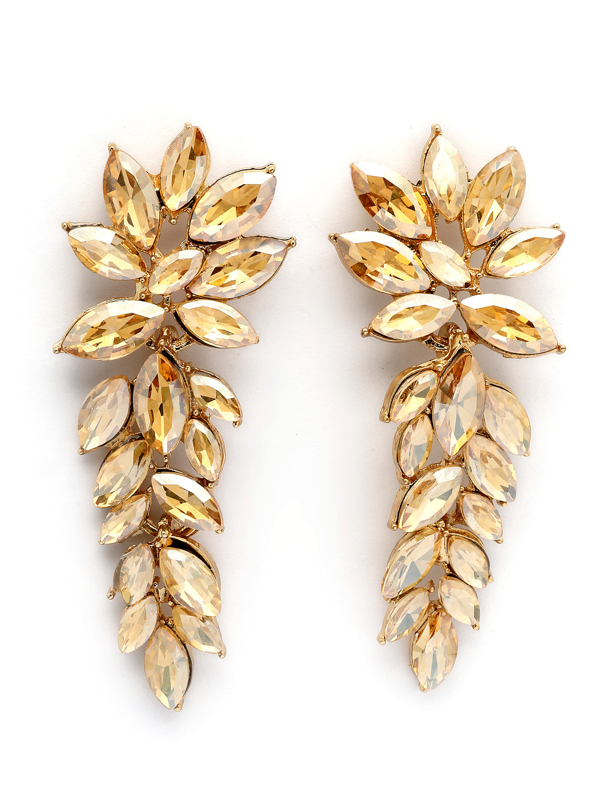 Scintillare By Sukkhi Golden Crystal Shimmering Champagne Drop Dangler Long Earrings for Women & Girls|Pair of 1|Gifts for Wife Girlfriend Mother Sister|E107225