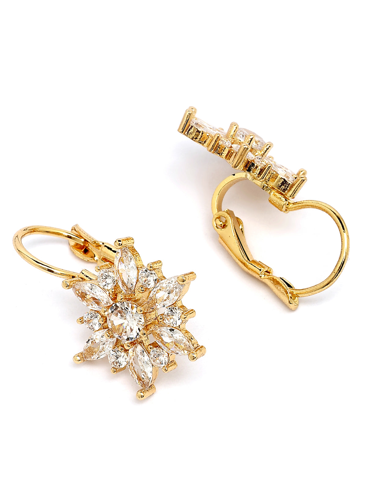 Scintillare By Sukkhi Latest Fashionable Marquise Swiss Crystal Stone Studded Gold Plated Drop Earrings for Women & Girls|Pair of 1|Jewellery Gifts for Wife Girlfriend Mother Sister|E107236