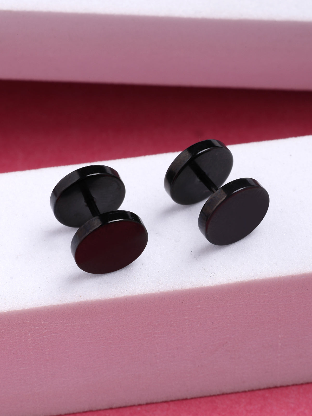 Scintillare By Sukkhi Superman Stylish Stainless Steel Black Studs Earrings for Men & Boys|Earrings for Women|Pair of 1|Gift for Anniversary Birthday|E107237